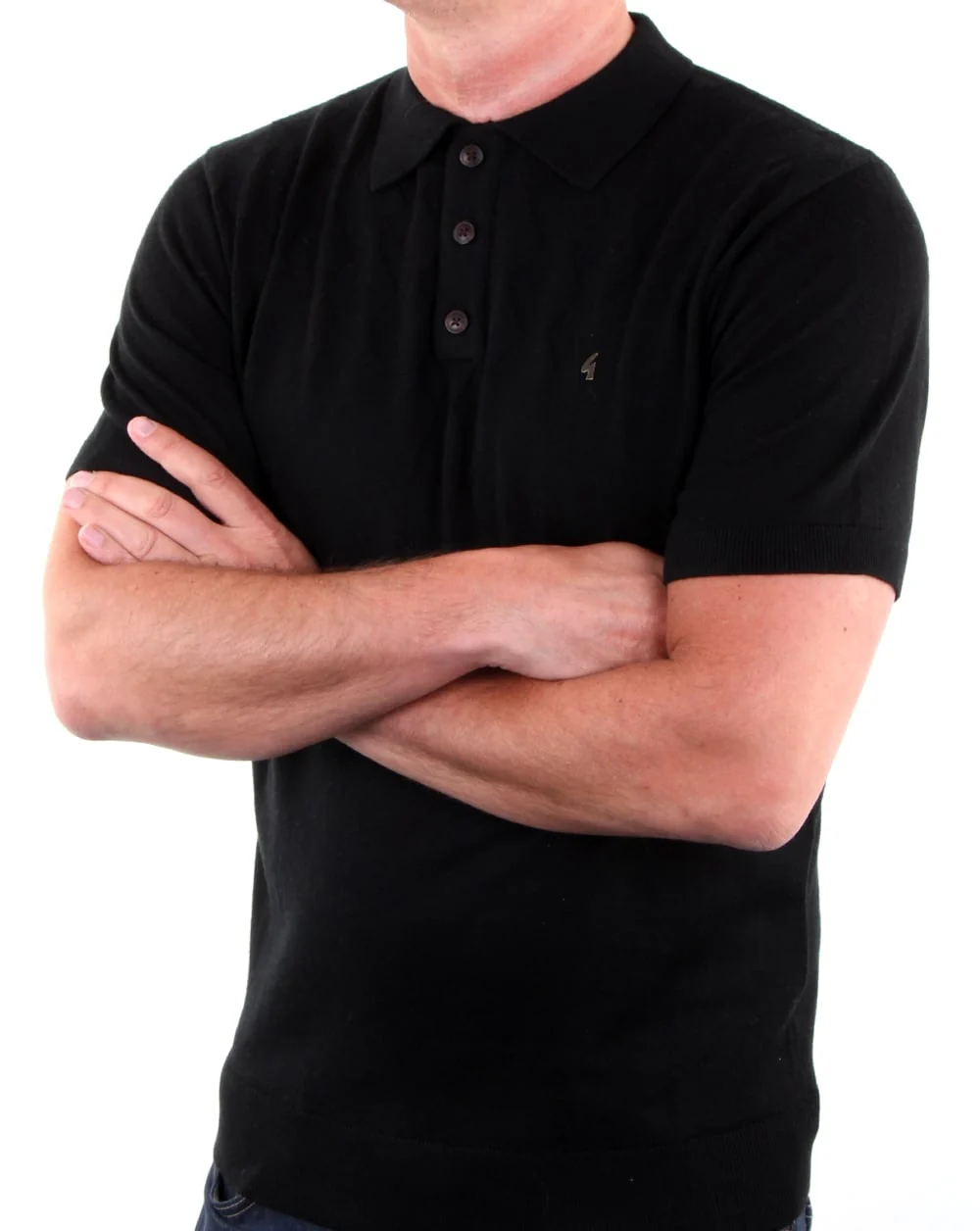 Gabicci Vintage Masso Polo Shirt Black - Image 3
