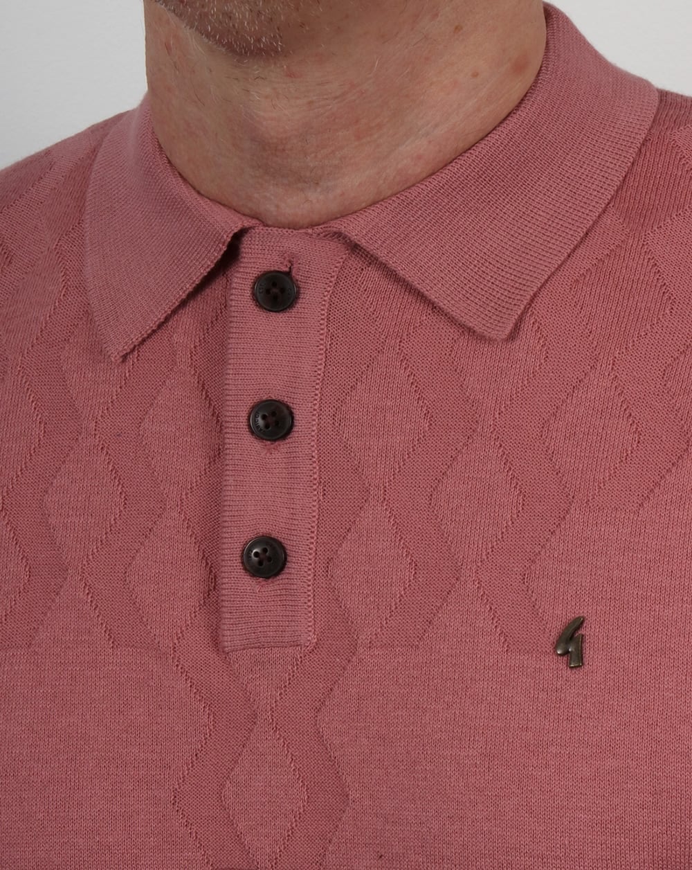 Gabicci Vintage Masso Polo Shirt Candy Pink - Image 2