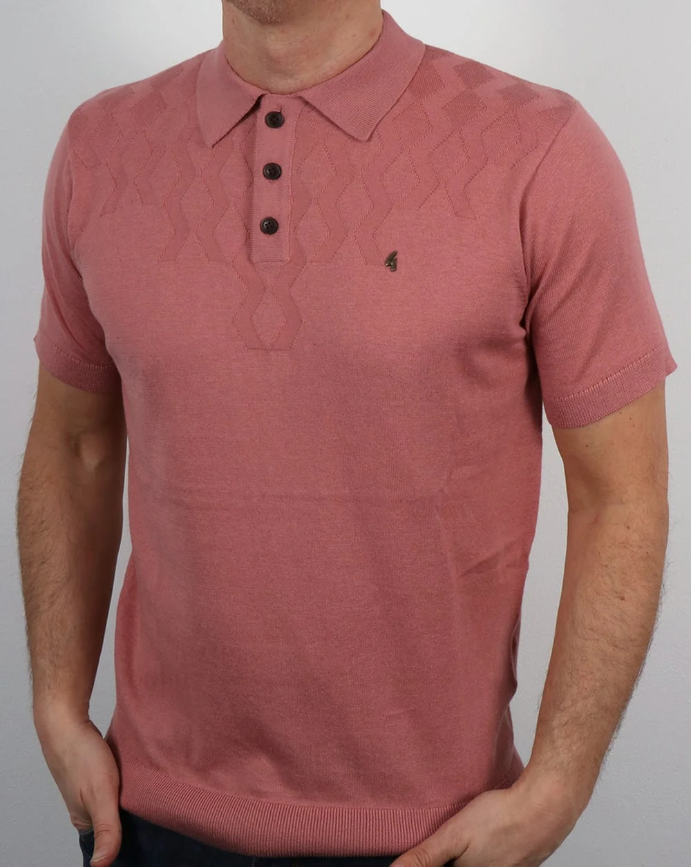 Gabicci Vintage Masso Polo Shirt Candy Pink - Image 4