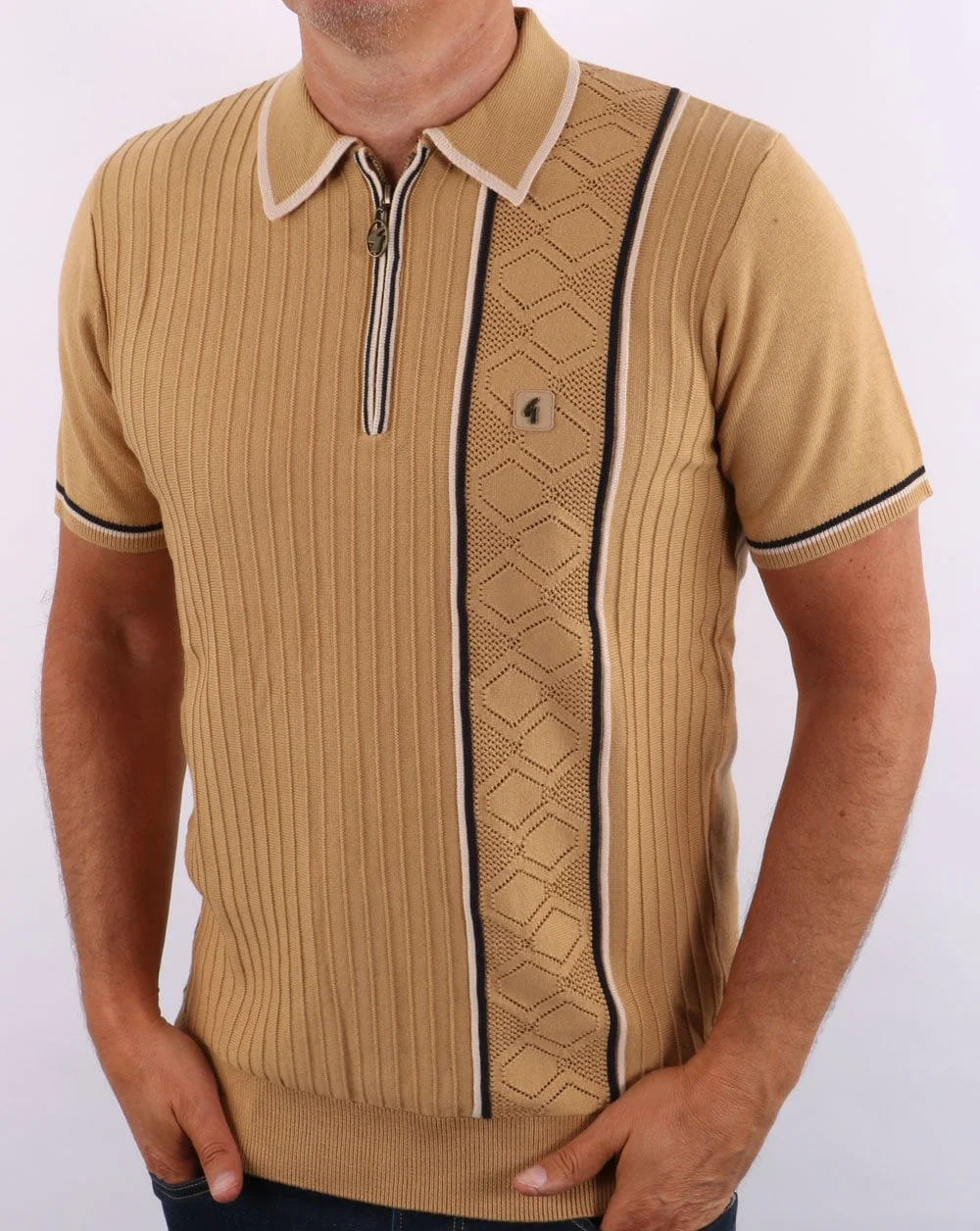 Gabicci Vintage Mcqueen Zip Jumper Sand