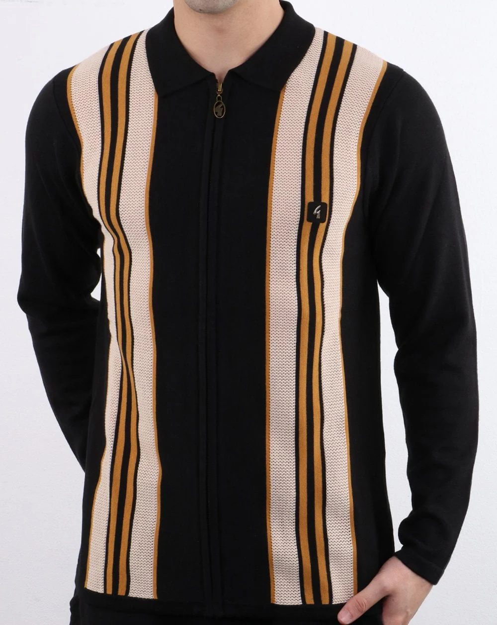 Gabicci Vintage Monterey Polo Shirt Black - Image 2