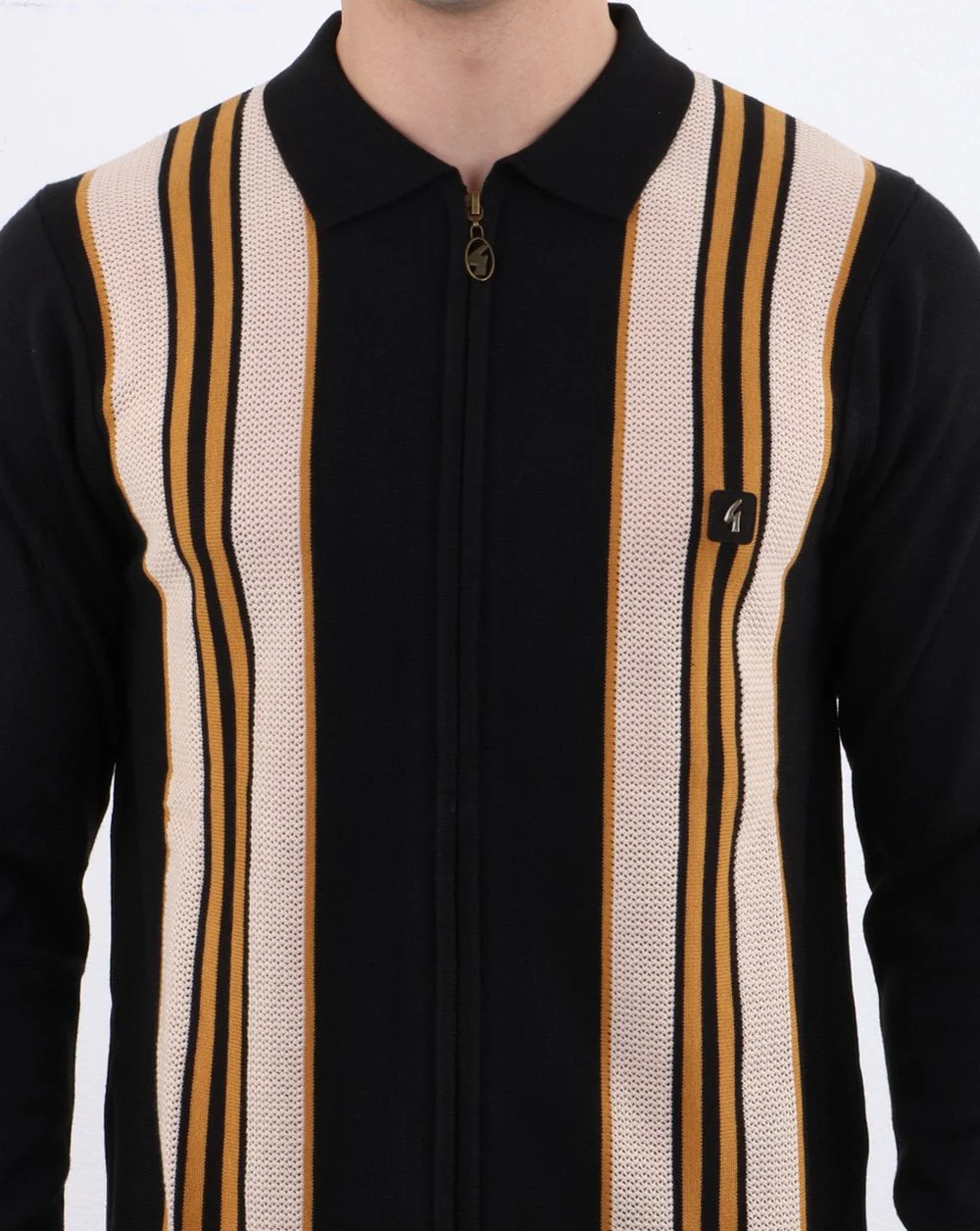 Gabicci Vintage Monterey Polo Shirt Black - Image 3
