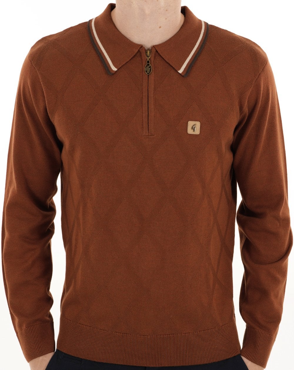 Gabicci Vintage Moore Knitted Polo Paprika - Image 2