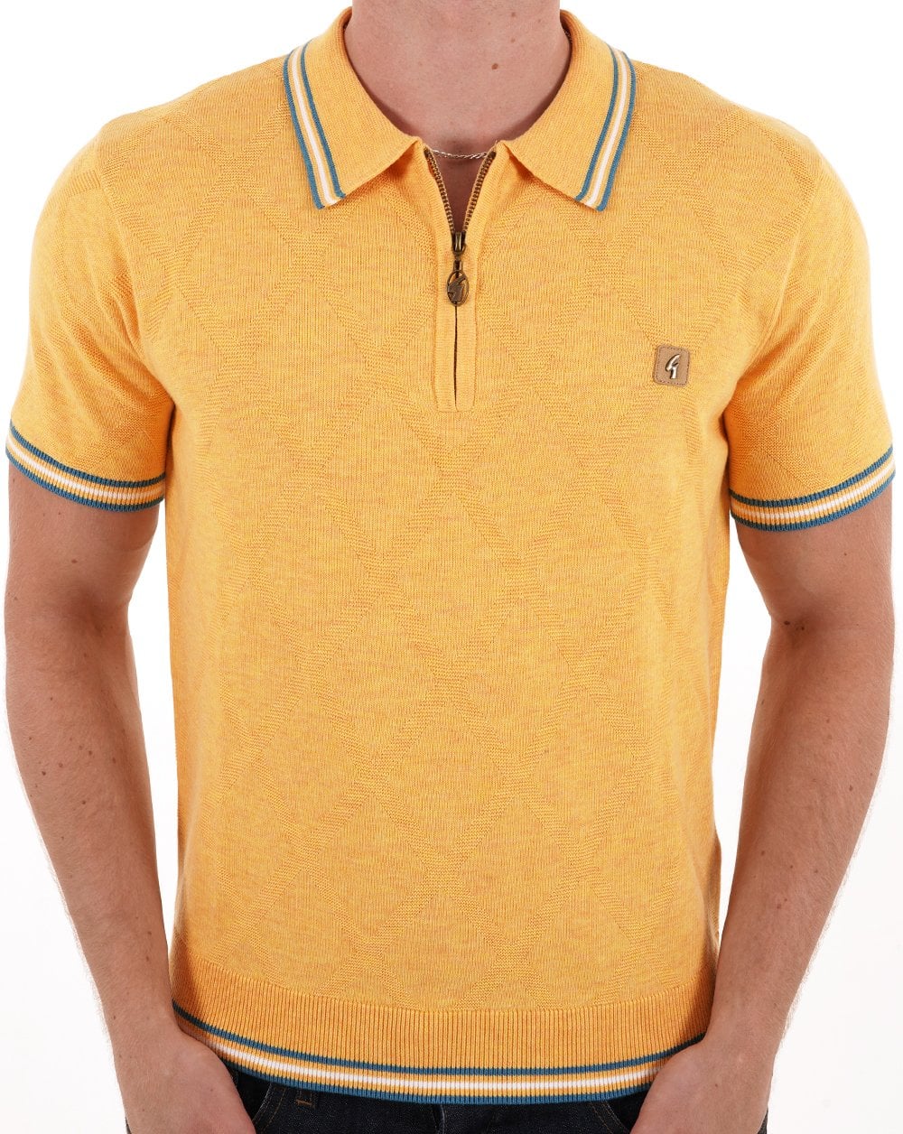 Gabicci Vintage Moore Knitted Polo Pineapple - Image 4