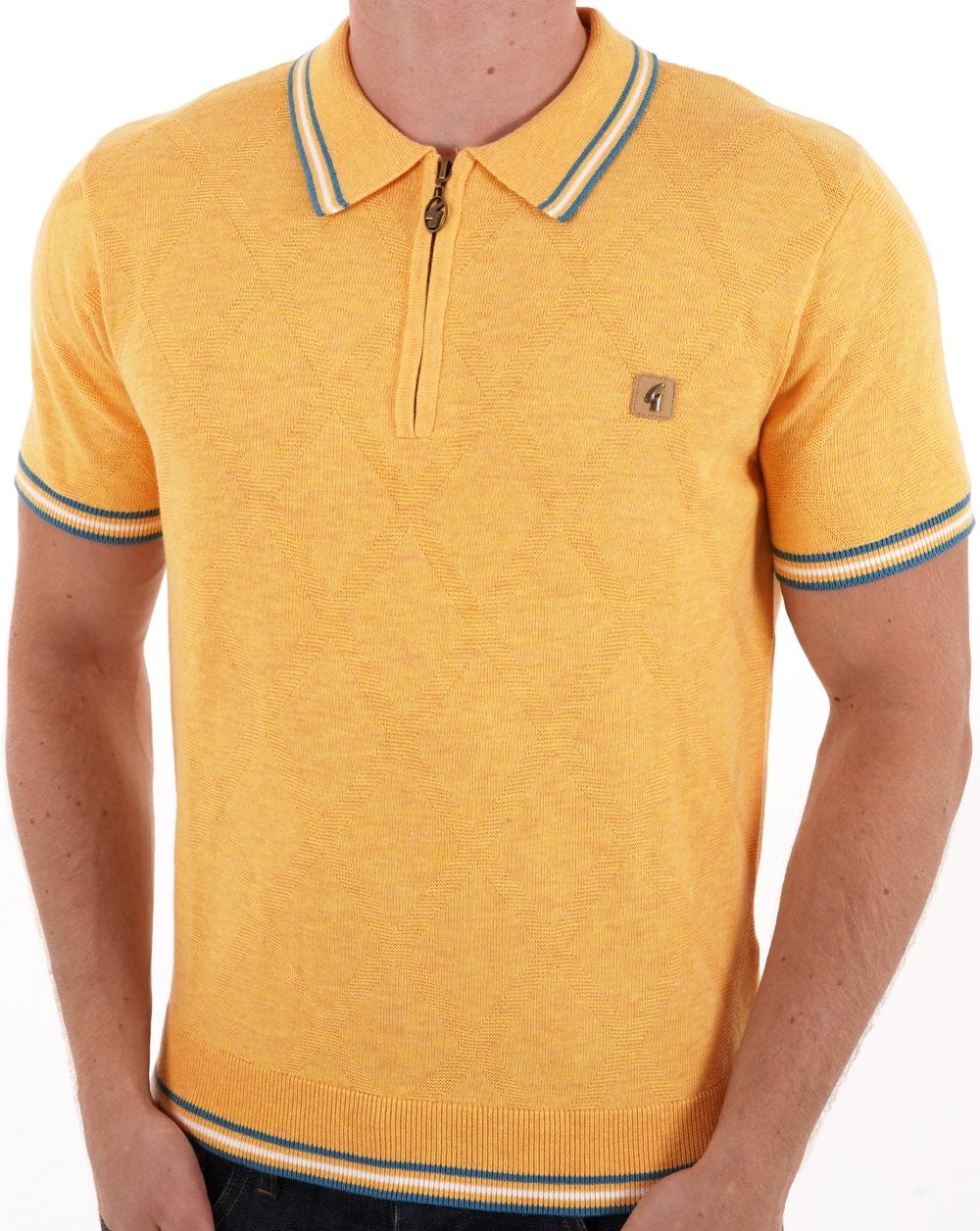 Gabicci Vintage Moore Knitted Polo Pineapple - Image 5