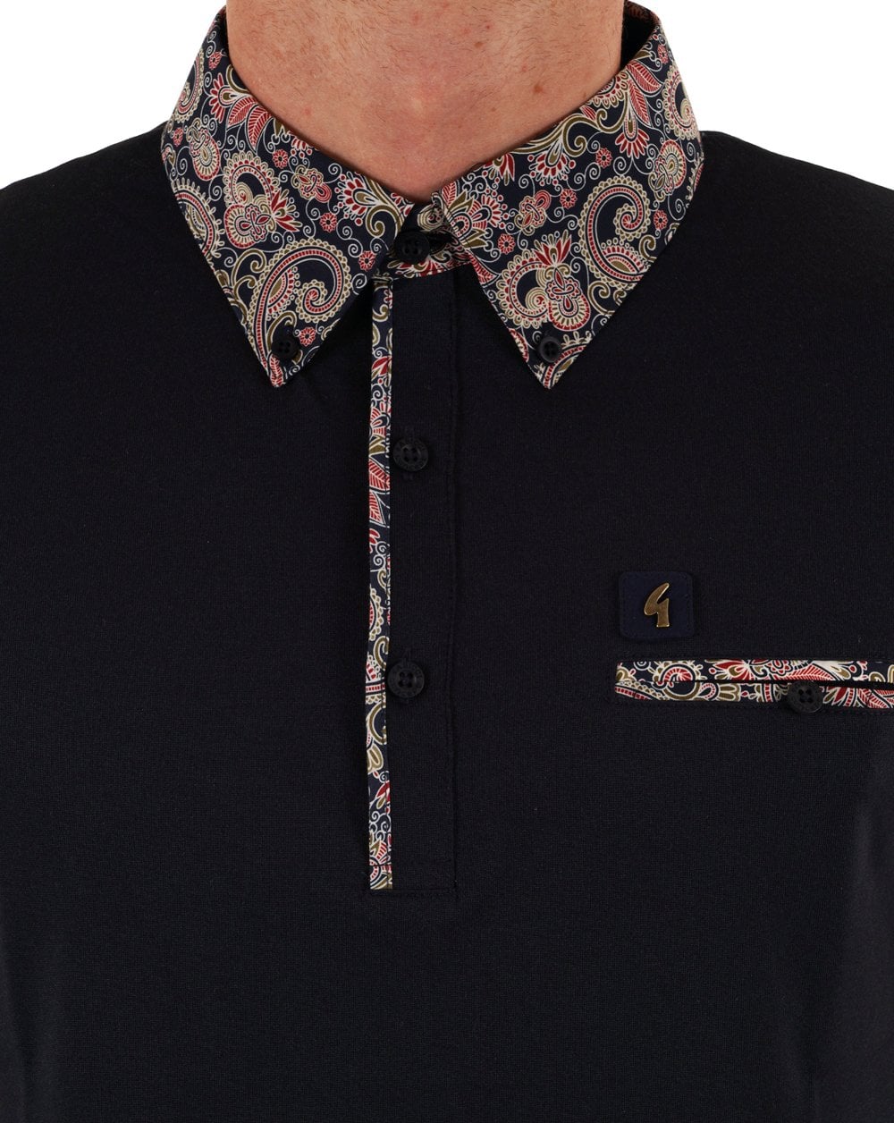 Gabicci Vintage Mooreland Polo Shirt Navy - Image 2