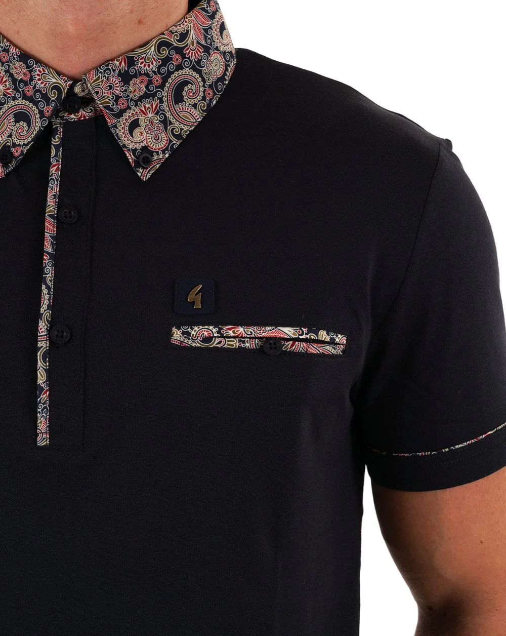 Gabicci Vintage Mooreland Polo Shirt Navy - Image 3