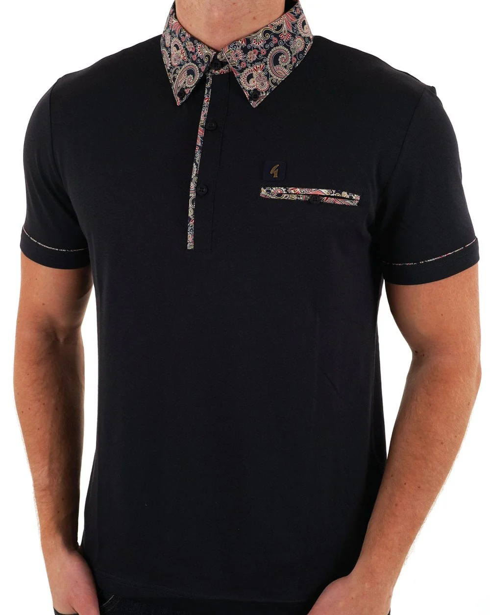 Gabicci Vintage Mooreland Polo Shirt Navy - Image 4