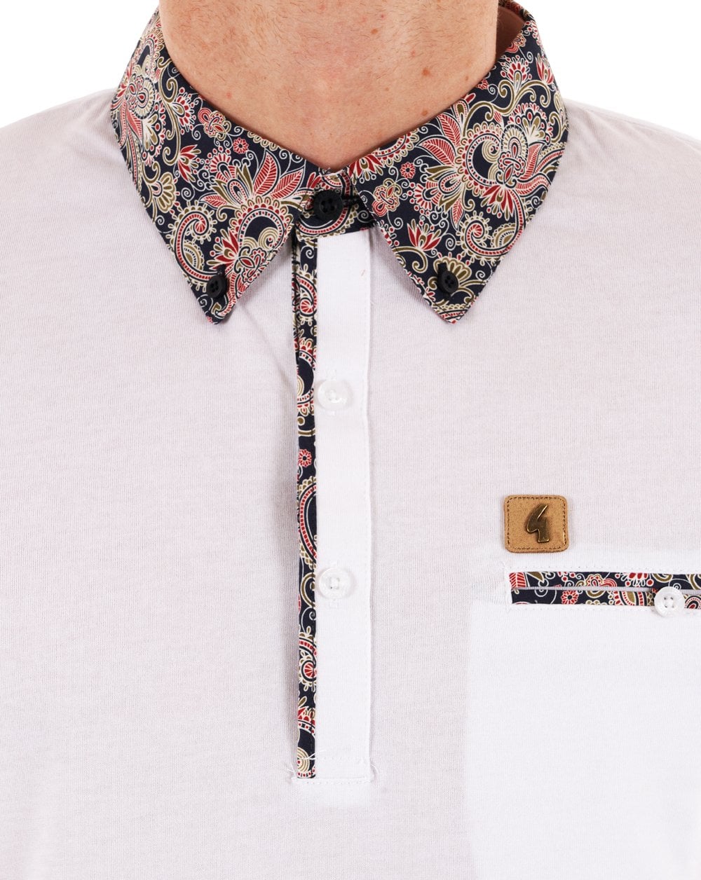 Gabicci Vintage Mooreland Polo Shirt White - Image 2