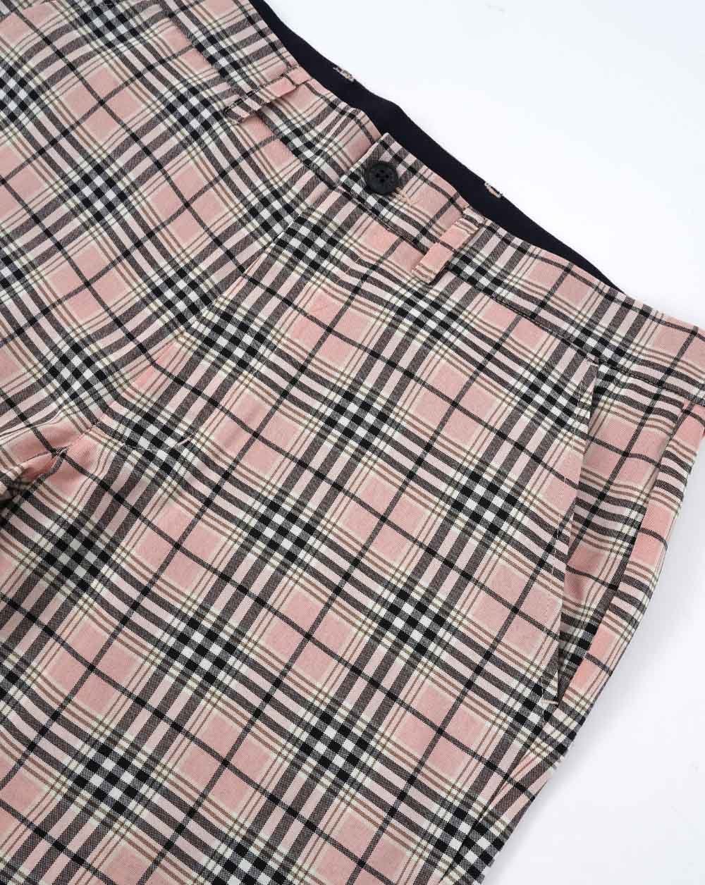Gabicci Vintage Murphy Check Shorts Pink - Image 2