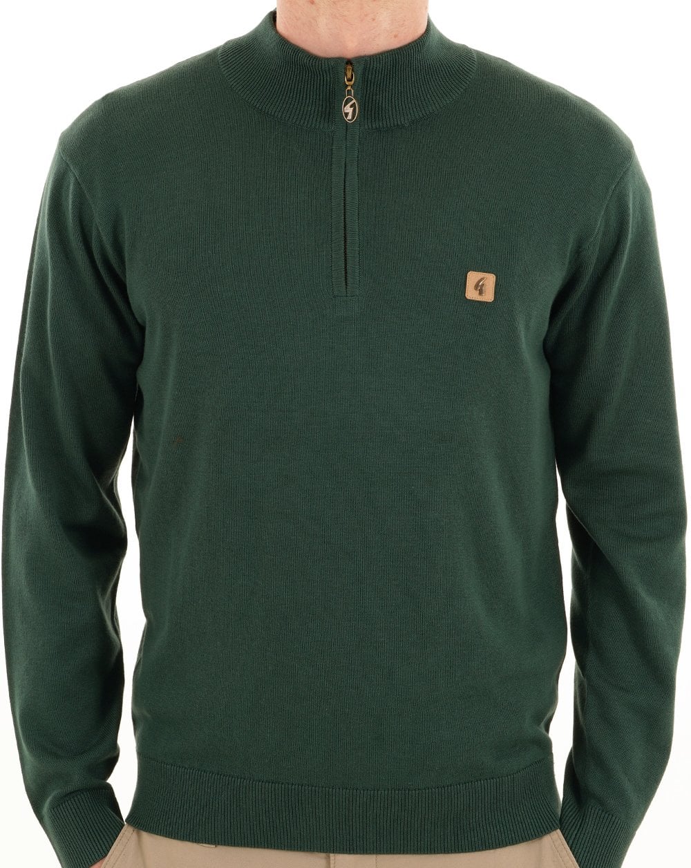 Gabicci Vintage Naxton 1/4 Zip Knit IVY Green - Image 2