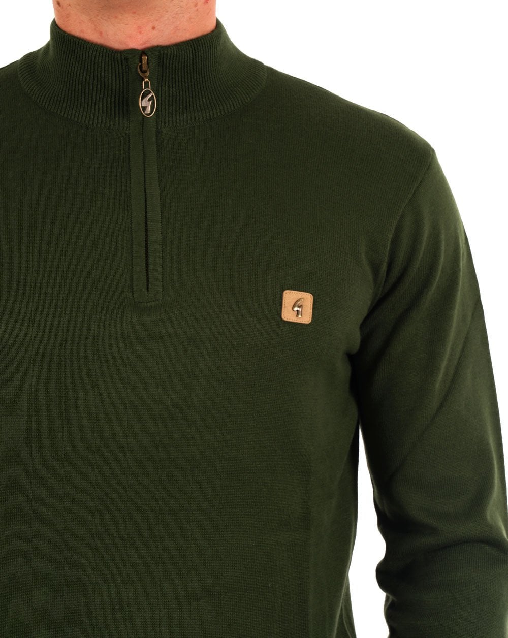 Gabicci Vintage Naxton Quarter Zip Jumper Forest