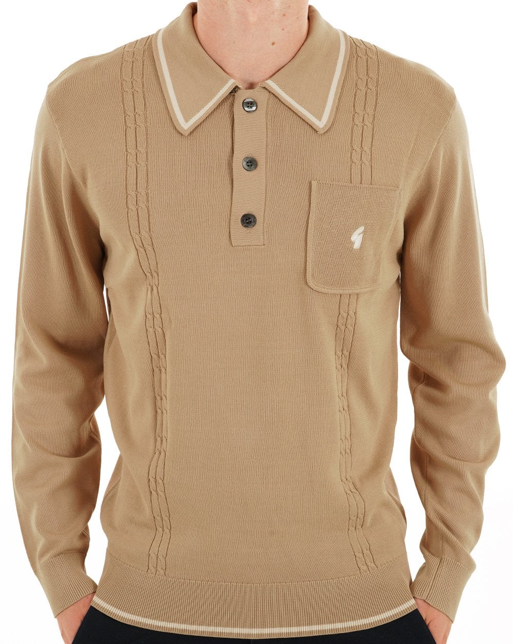 Gabicci Vintage Ned Archive Polo Nutmeg