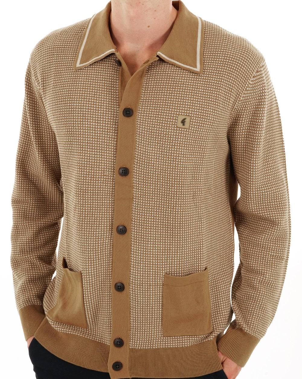 Gabicci Vintage Noel Button Through Knit Nutmeg - Image 2