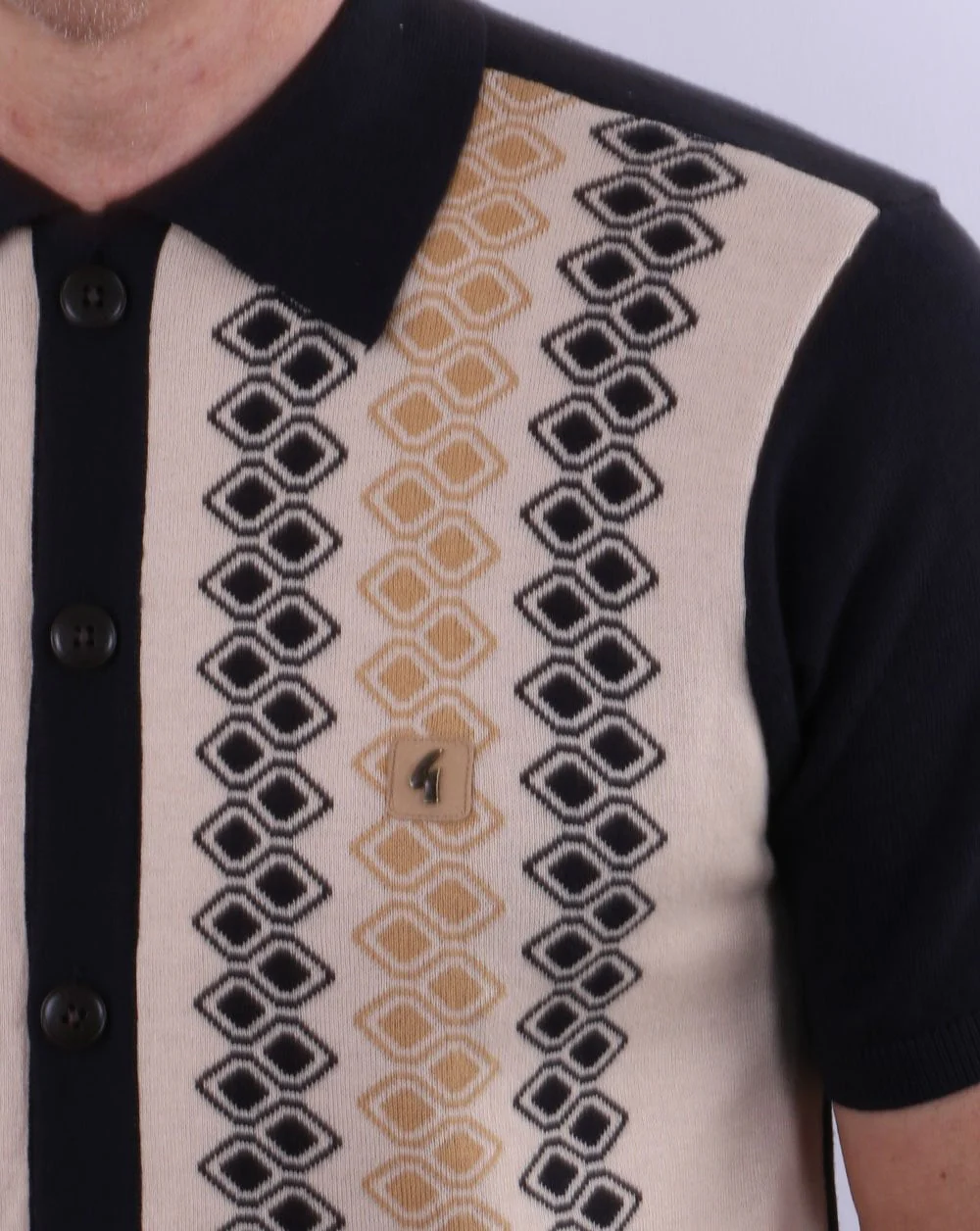 Gabicci Vintage Olivier Knitted Polo Navy - Image 2