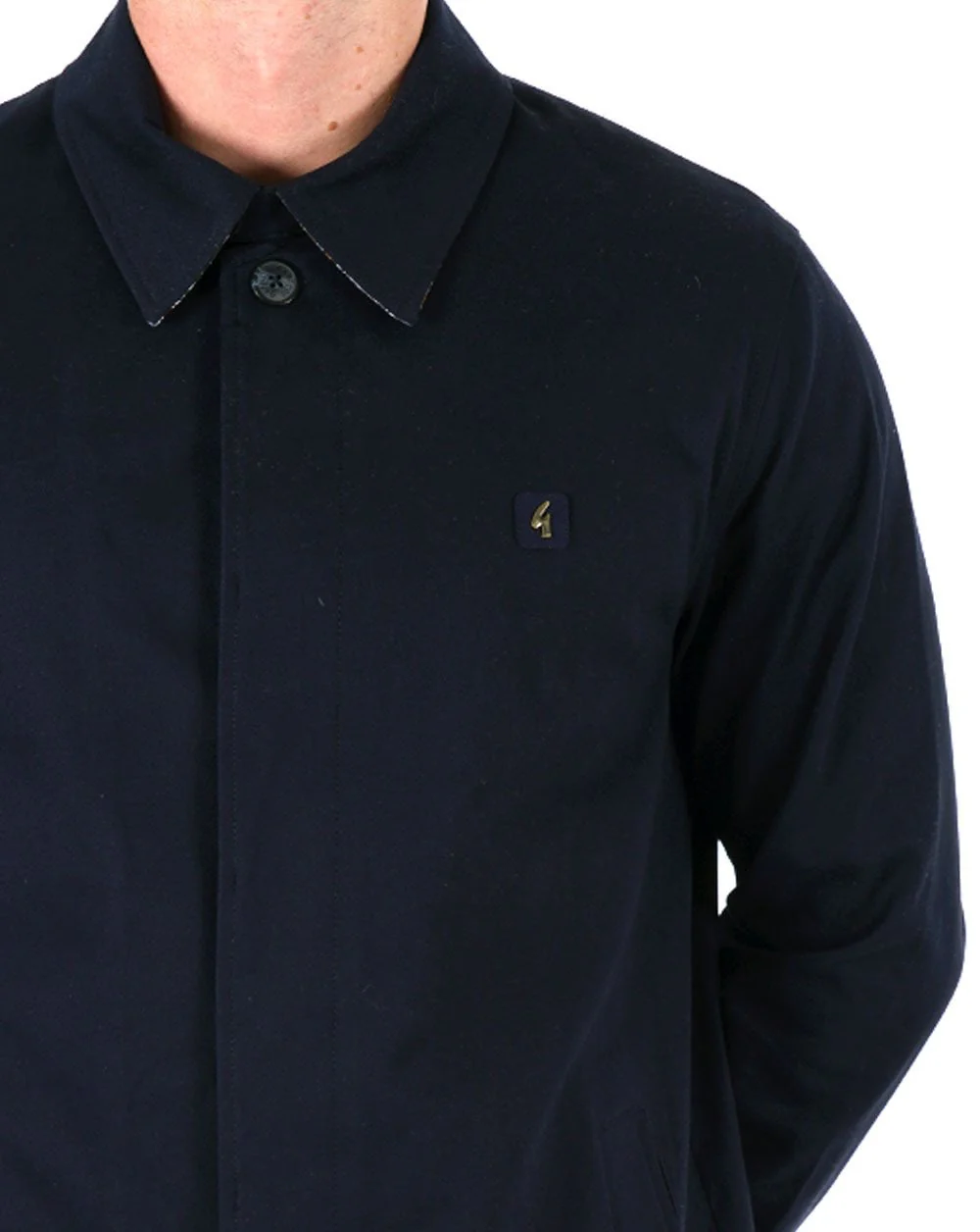 Gabicci Vintage Paisley Collar Mac Navy - Image 3
