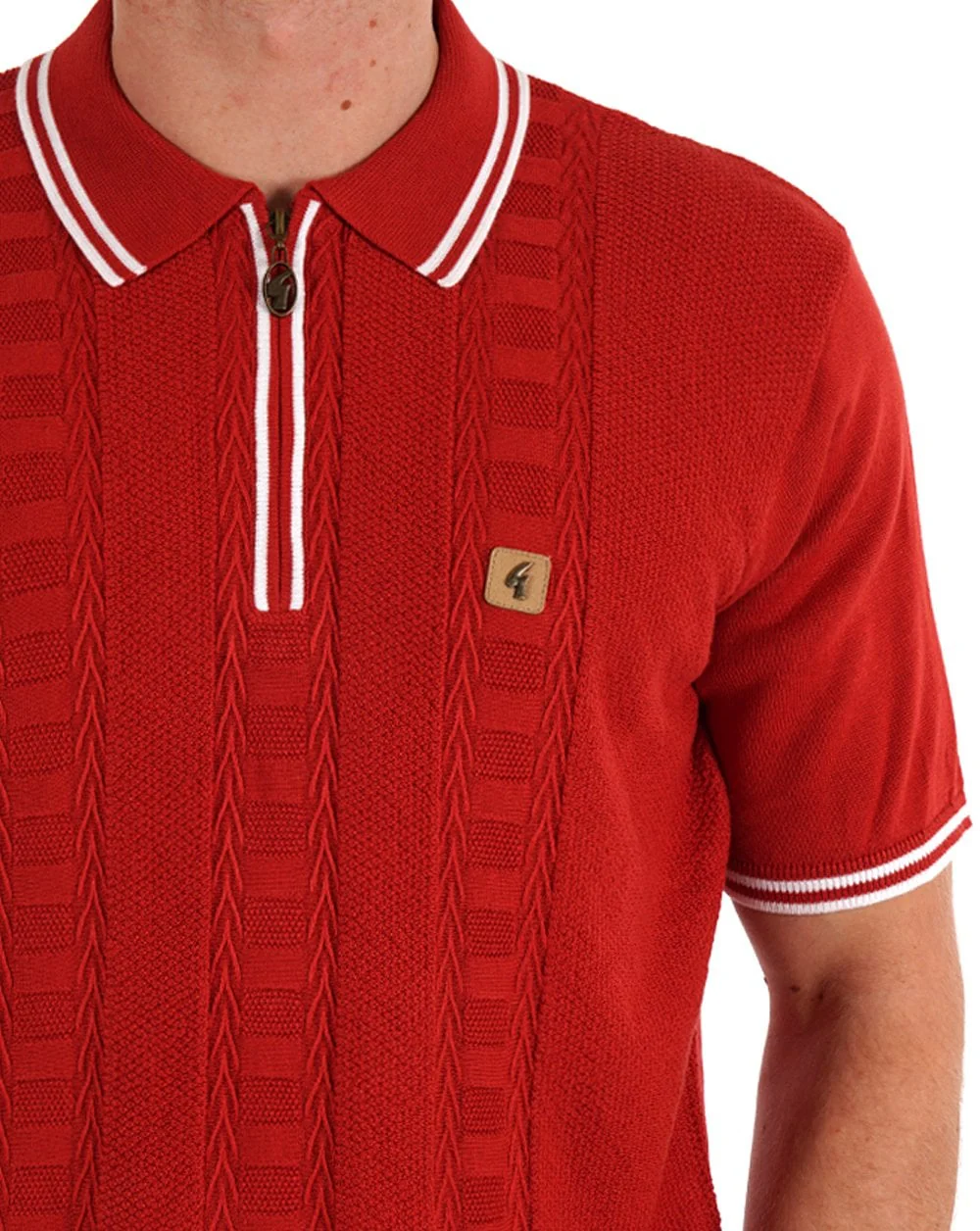 Gabicci Vintage Pausini Knitted Polo Salsa Red - Image 2
