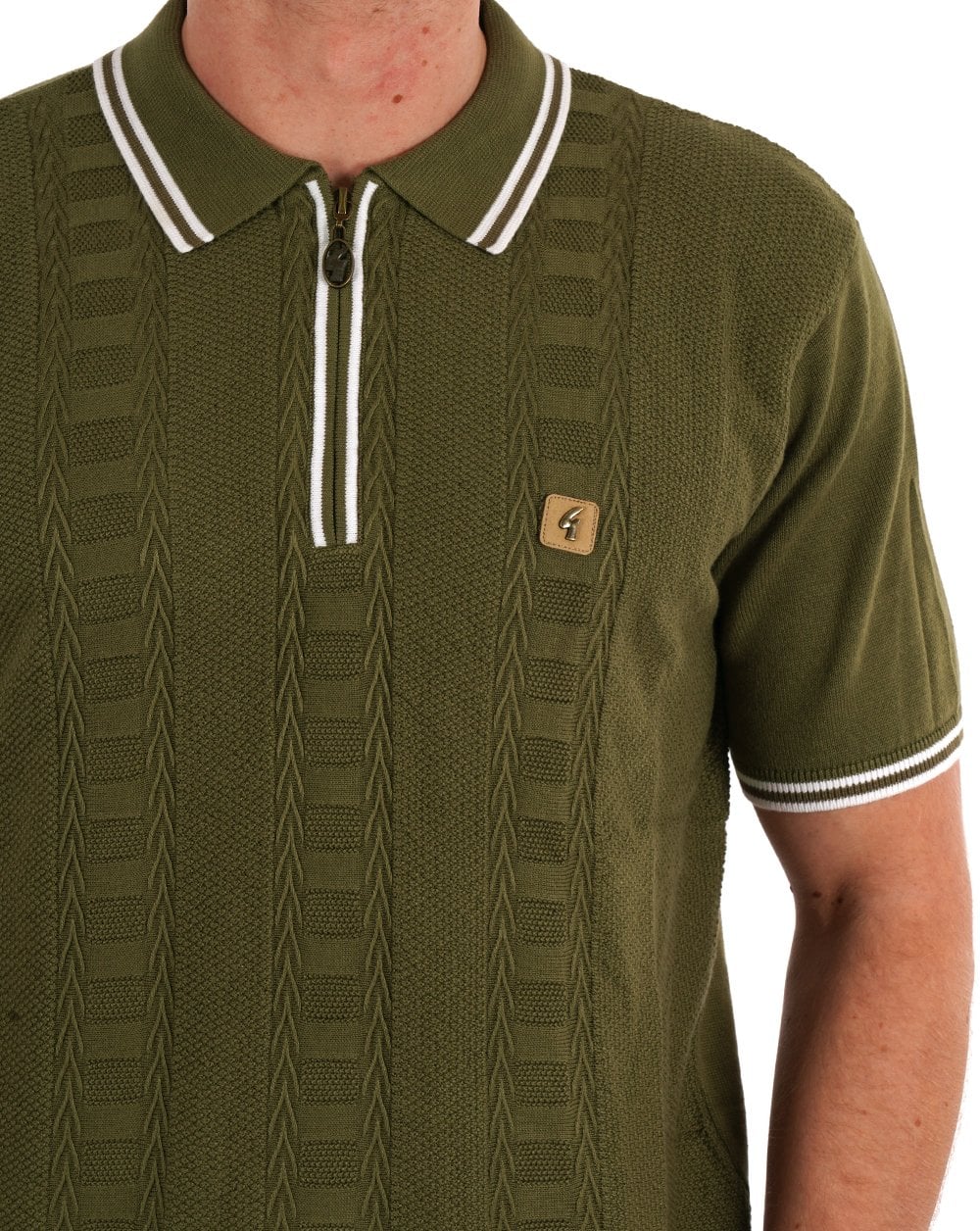 Gabicci Vintage Pausini Knitted Polo Spruce Green - Image 2