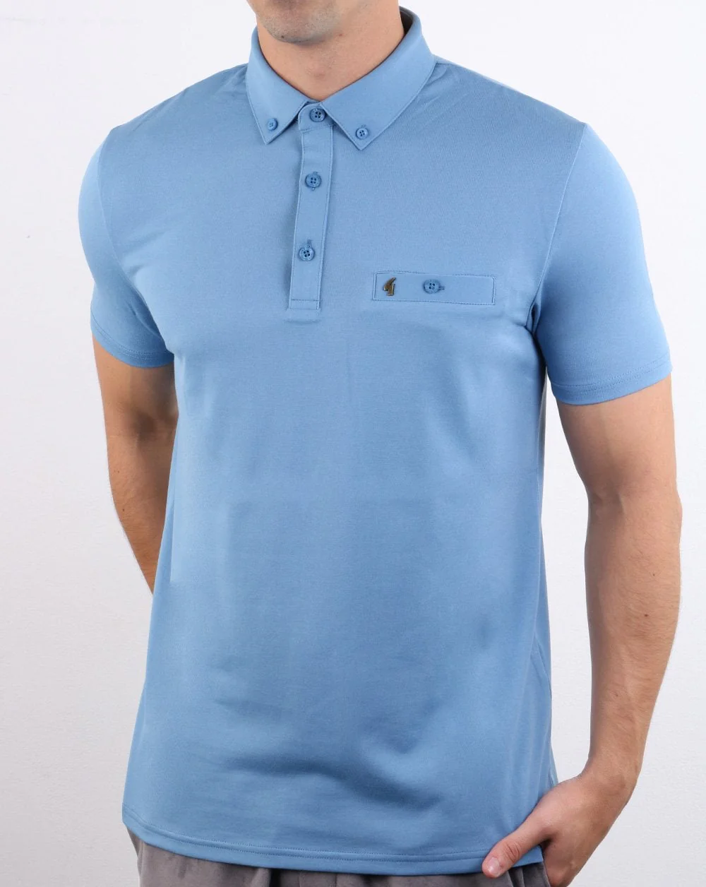 Gabicci Vintage Polo Shirt Shadow Blue - Image 2