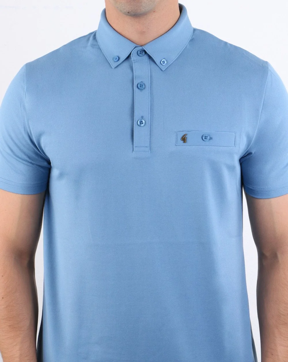Gabicci Vintage Polo Shirt Shadow Blue - Image 4