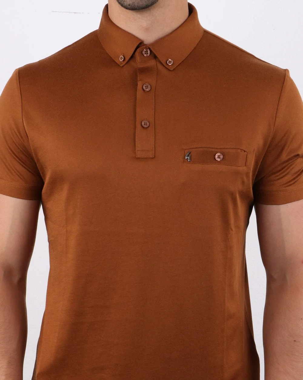 Gabicci Vintage Polo Shirt Toffee - Image 4