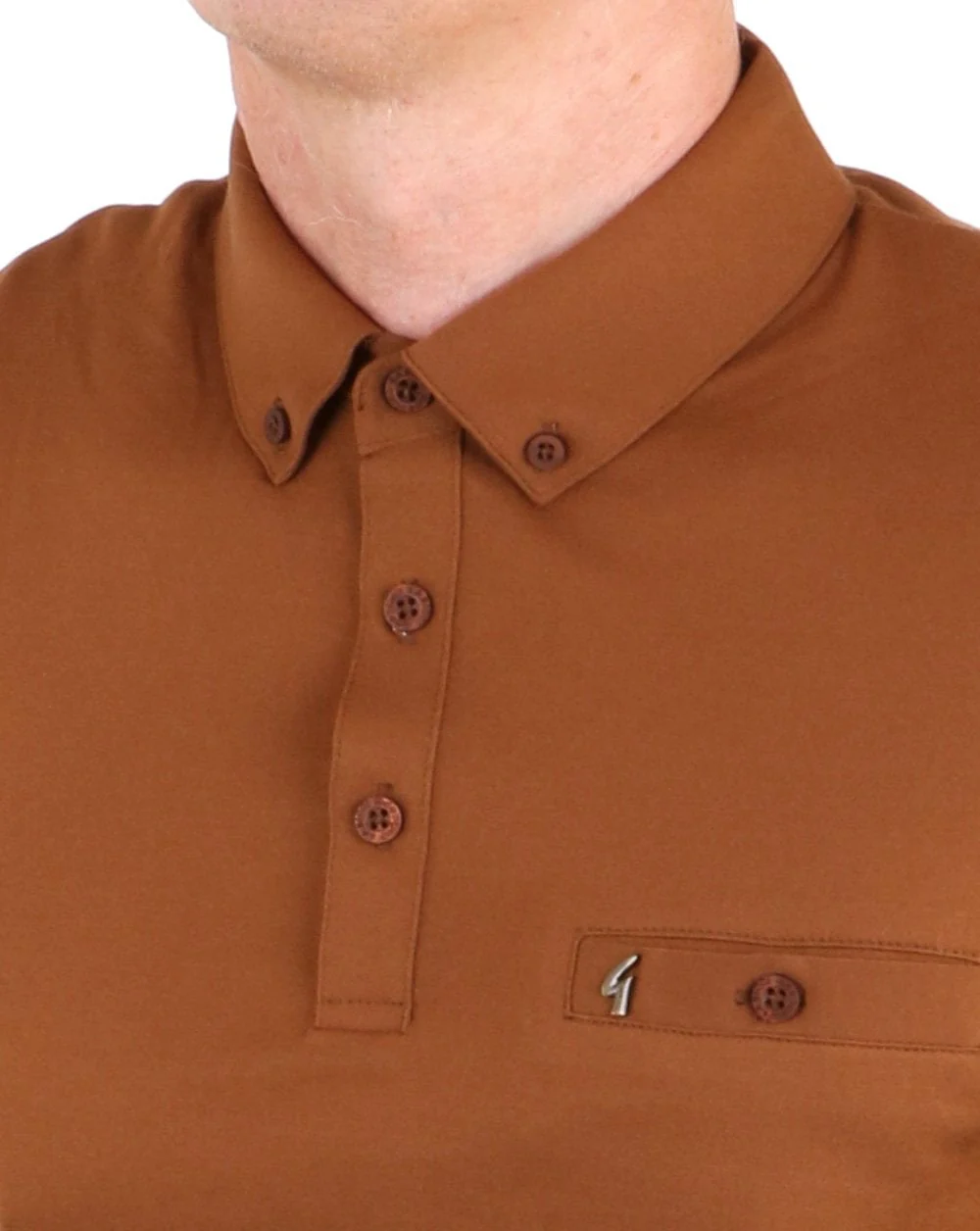 Gabicci Vintage Polo Shirt Toffee - Image 2