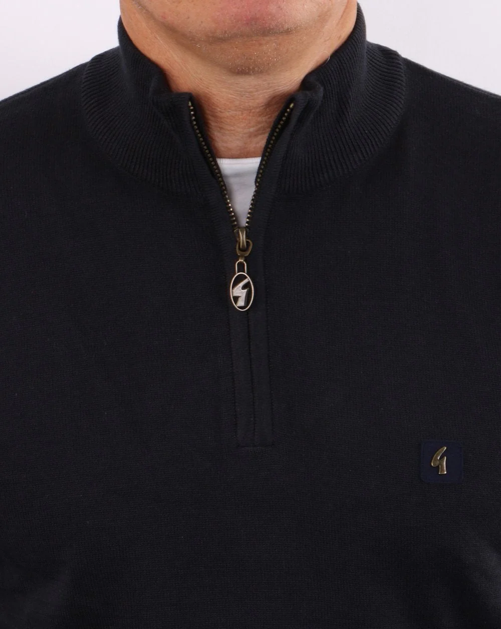 Gabicci Vintage Quarter Zip Navy - Image 2