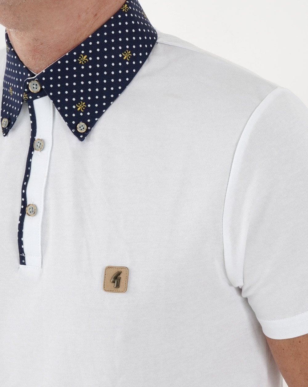 Gabicci Vintage Renfro Woven Polo White - Image 2