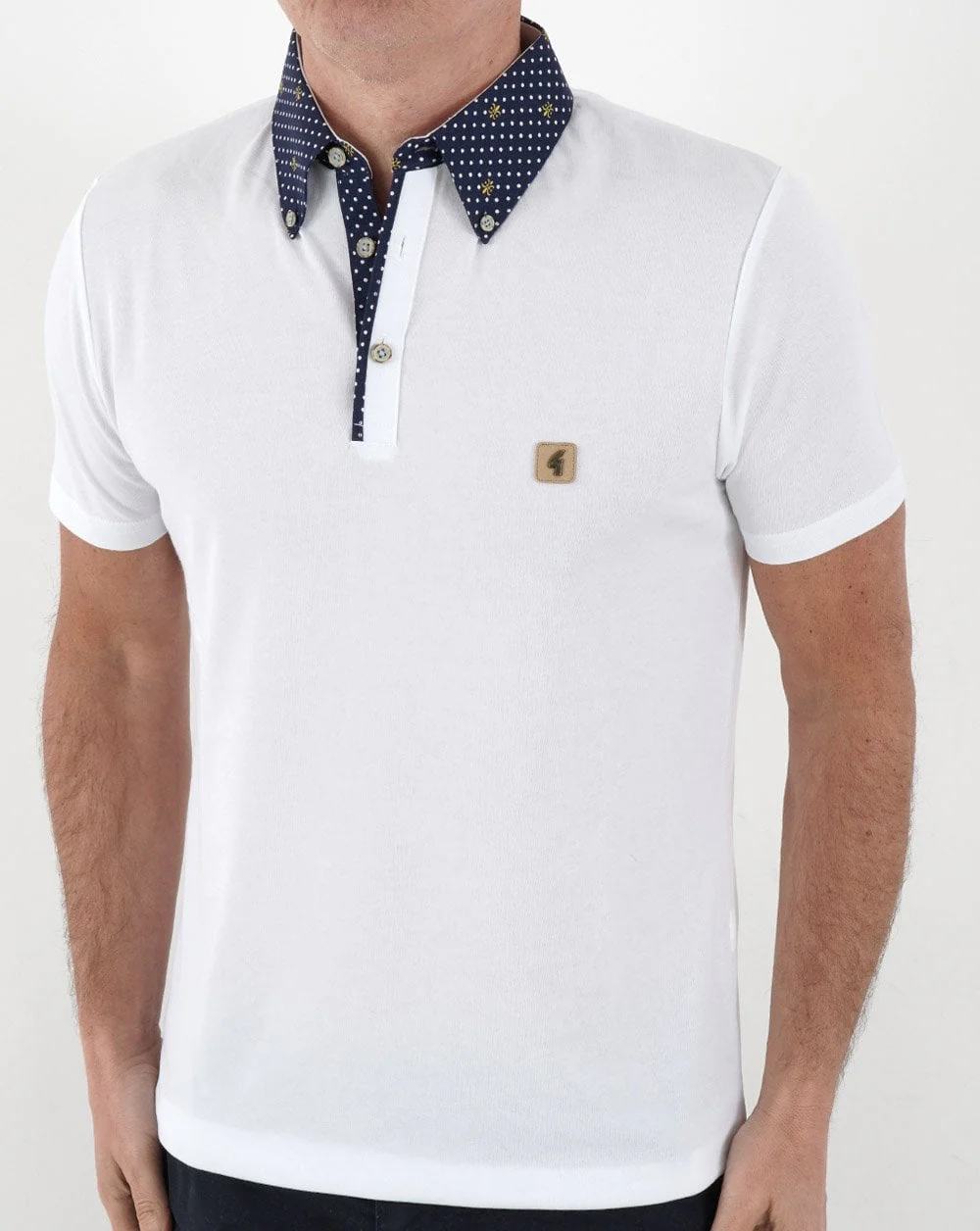 Gabicci Vintage Renfro Woven Polo White - Image 4