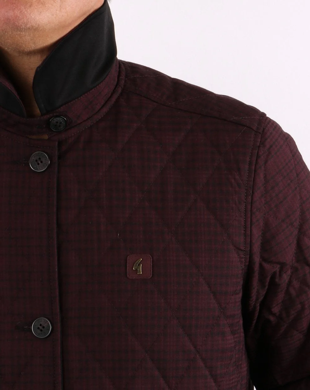 Gabicci Vintage Reversible Short Mac in Black/Port - Image 7