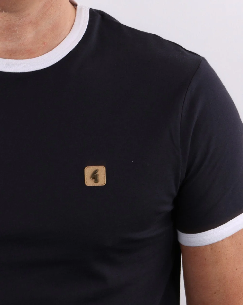 Gabicci Vintage Ringer T-shirt Navy - Image 2