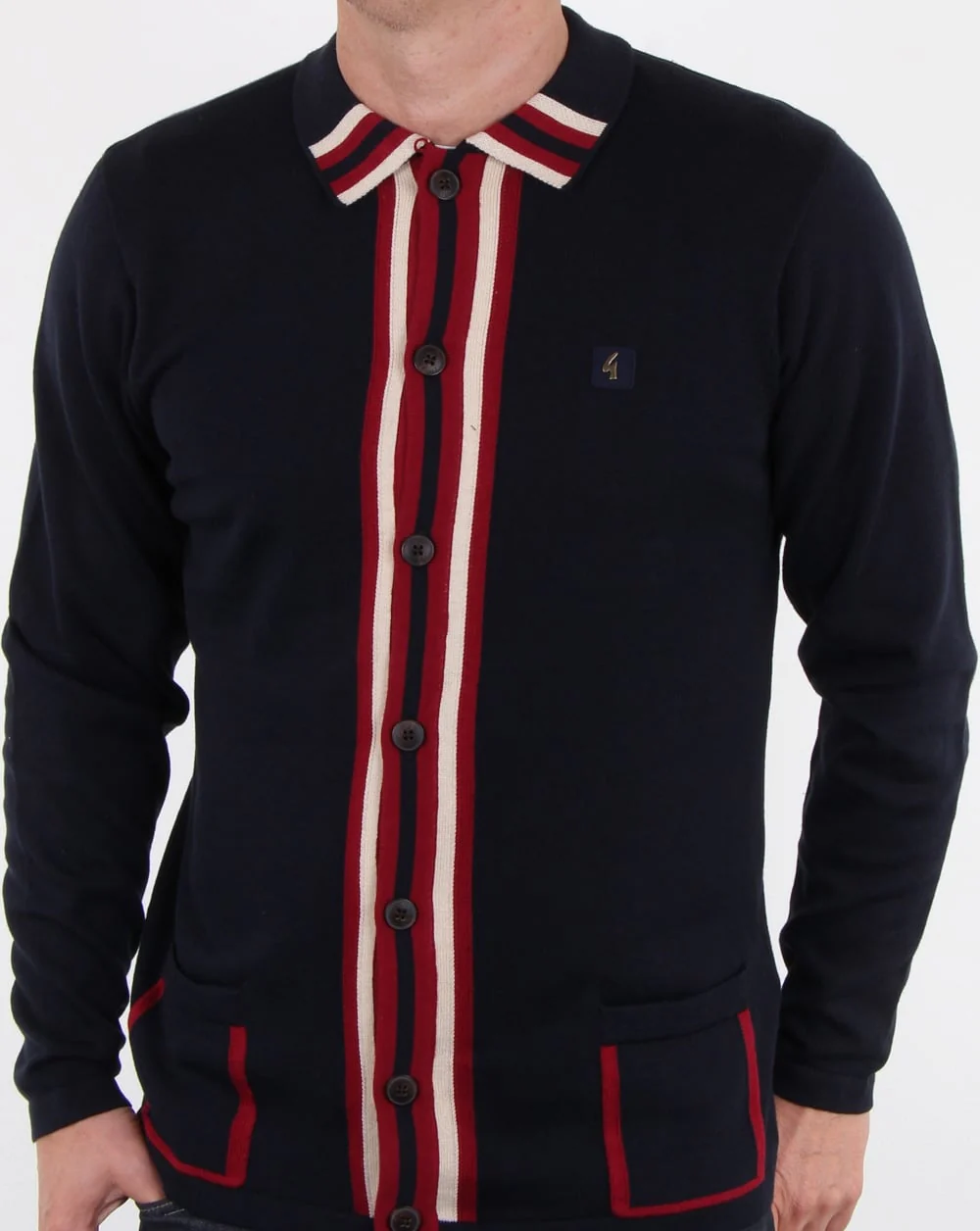 Gabicci Vintage Runway Cardigan Navy - Image 3