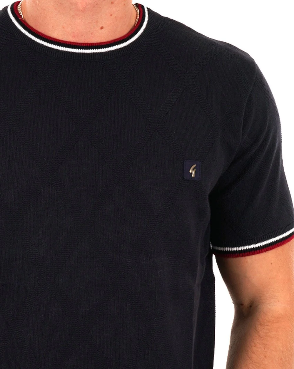 Gabicci Vintage Santino Knitted Top Navy - Image 2