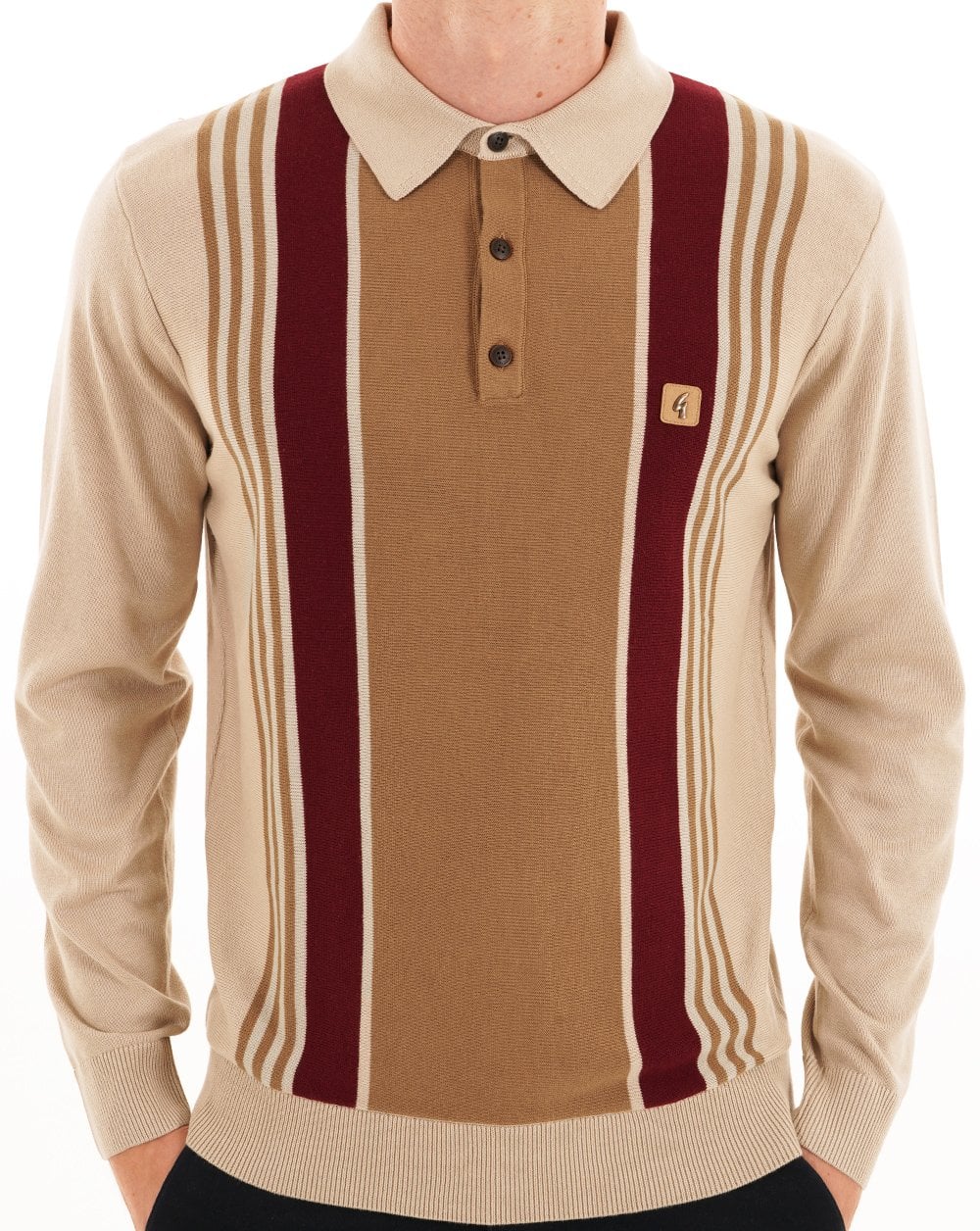 Gabicci Vintage Searle Knitted Polo Linen