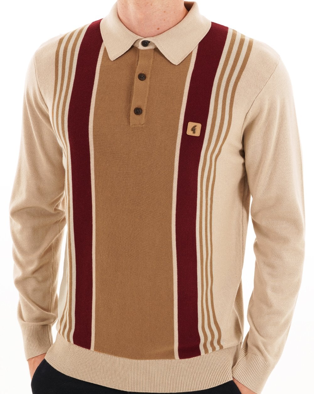 Gabicci Vintage Searle Knitted Polo Linen - Image 2
