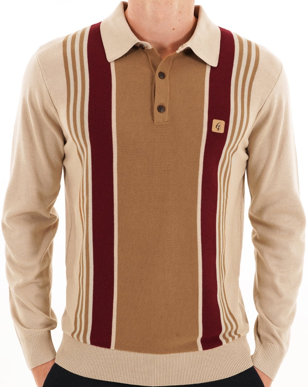 Gabicci Vintage Searle Knitted Polo Linen - Image 3