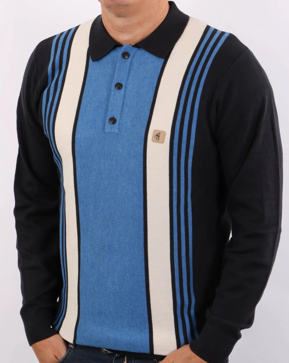 Gabicci Vintage Searle Knitted Polo Navy
