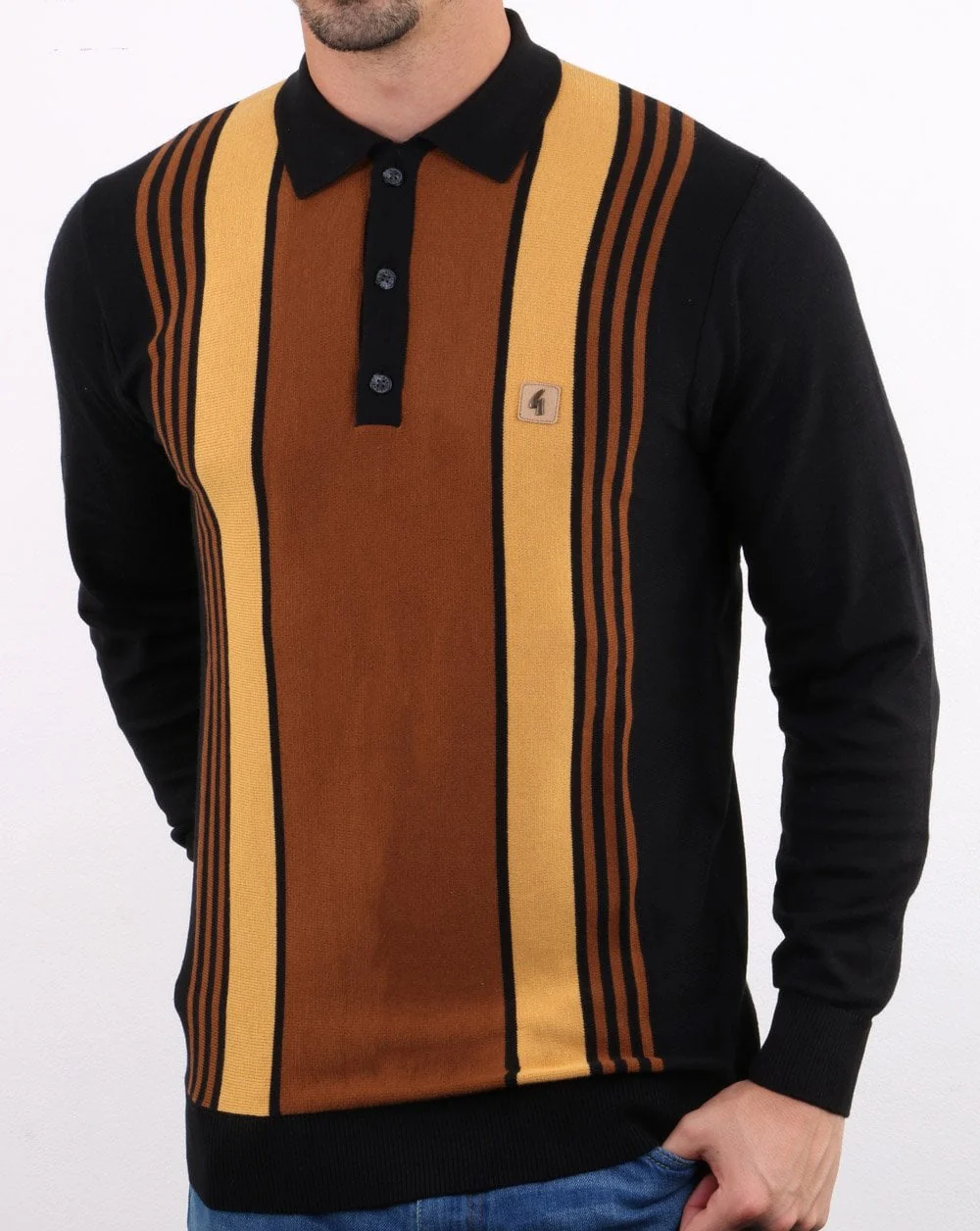 Gabicci Vintage Searle Polo Shirt Black - Image 2