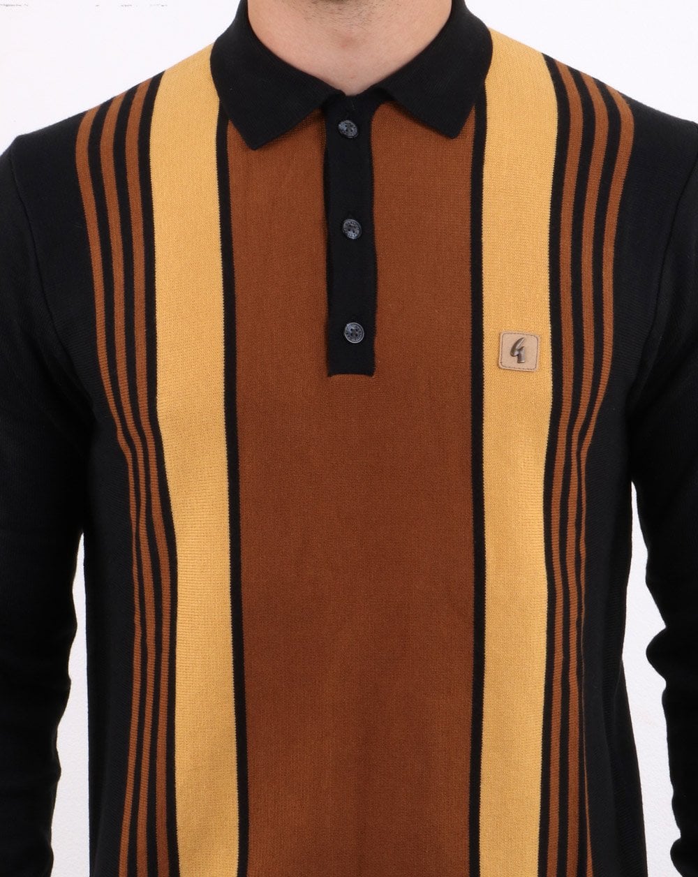 Gabicci Vintage Searle Polo Shirt Black - Image 4