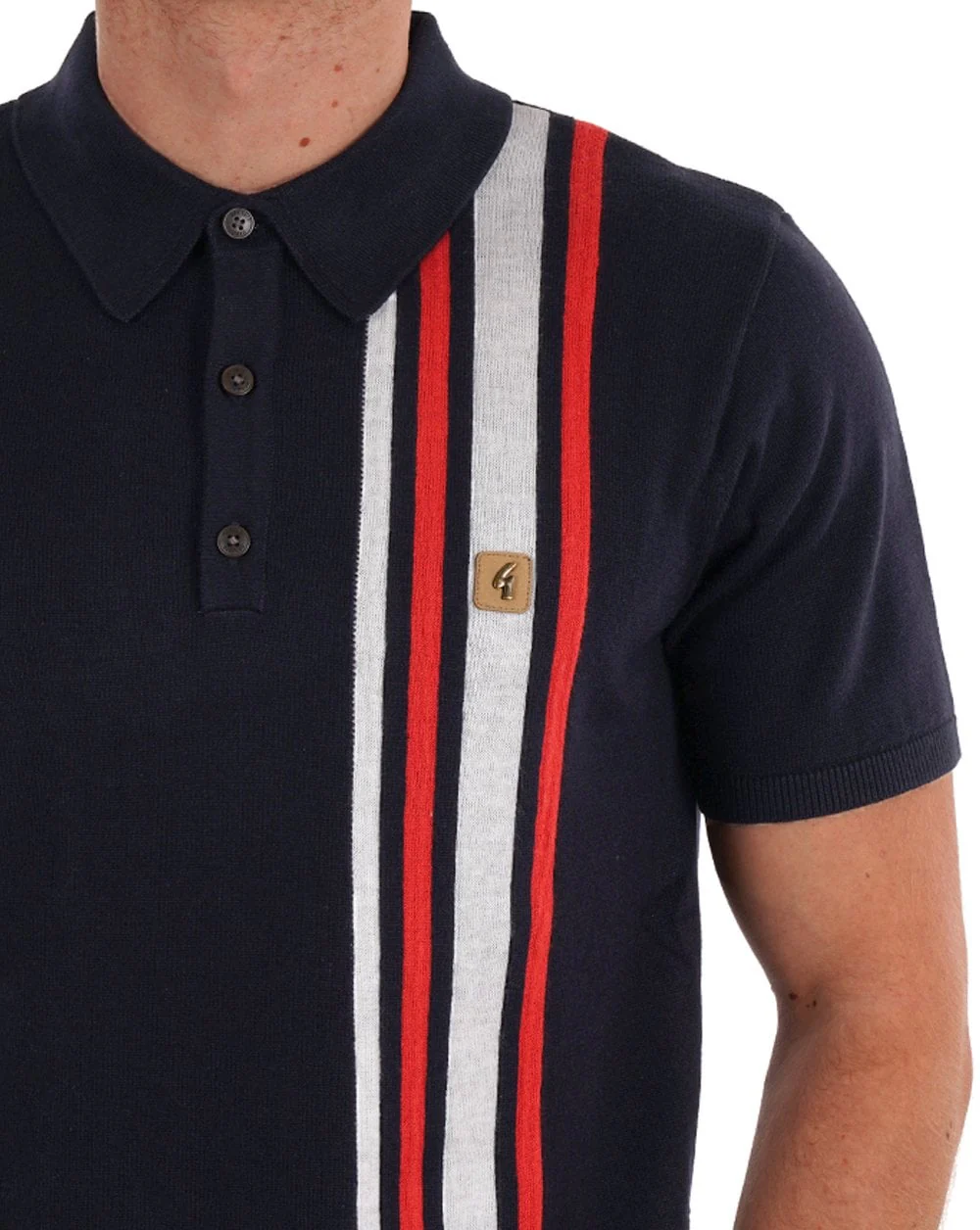 Gabicci Vintage Soda Knit Polo Navy - Image 2