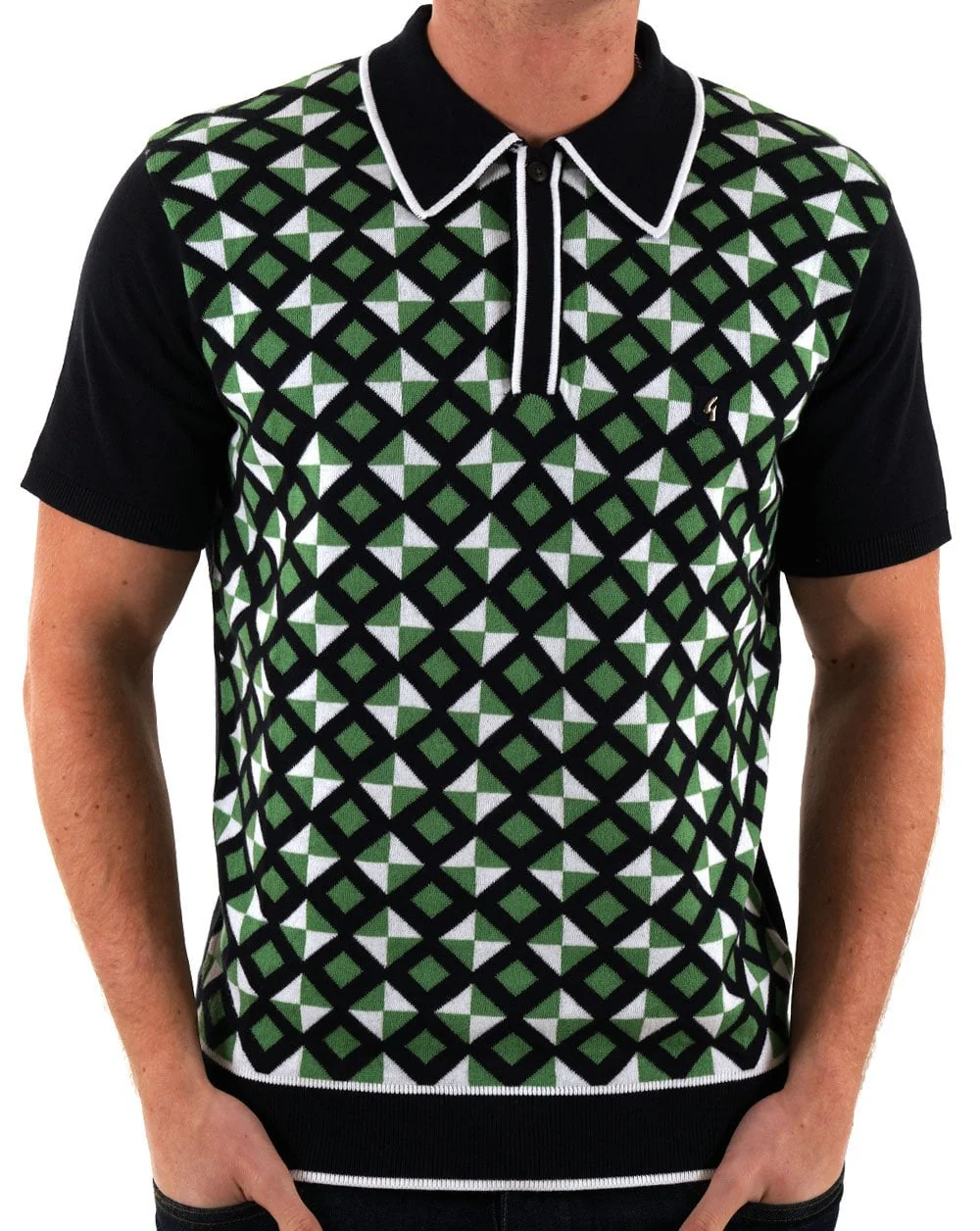 Gabicci Vintage Ted Knitted Polo Navy - Image 2