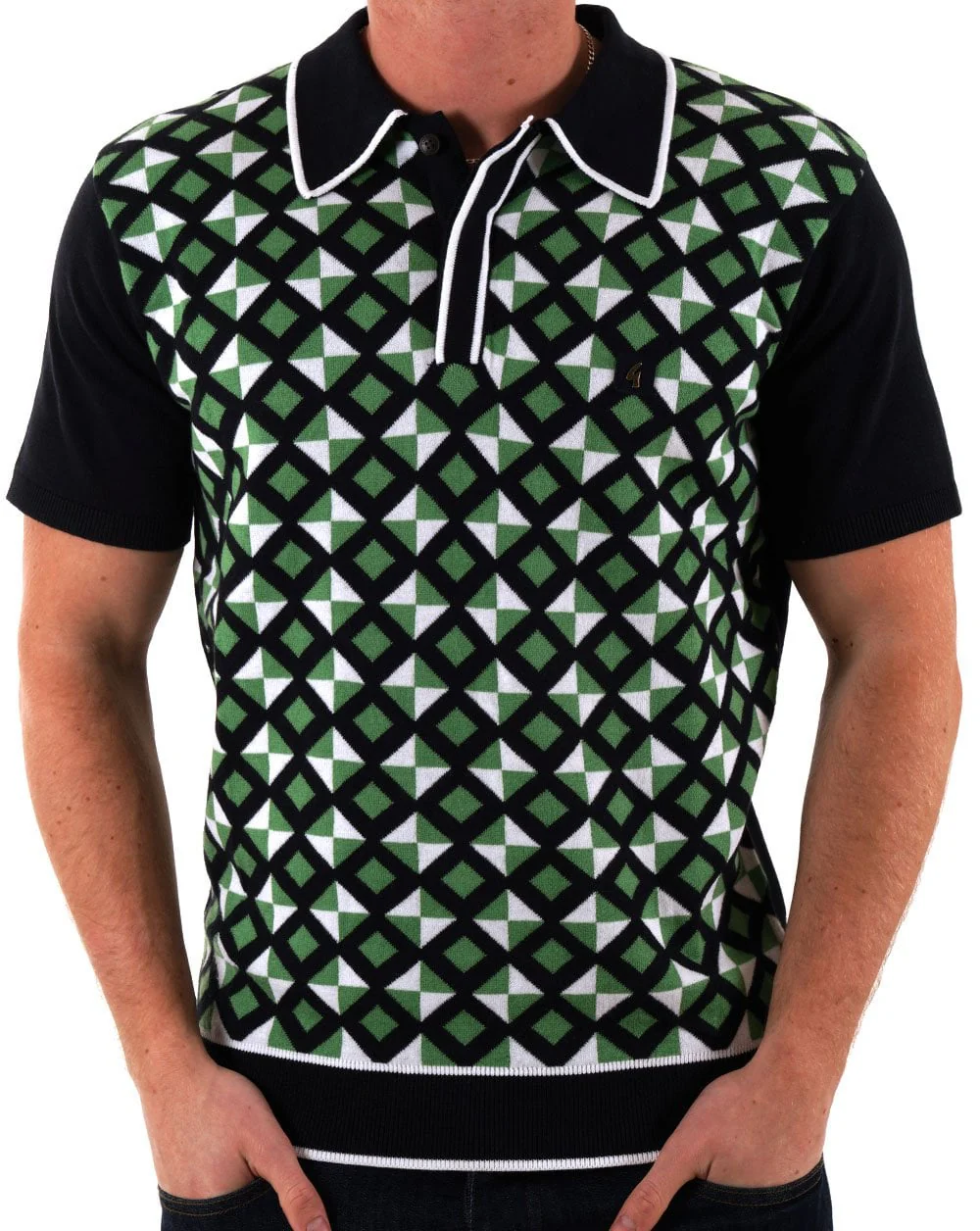 Gabicci Vintage Ted Knitted Polo Navy - Image 3