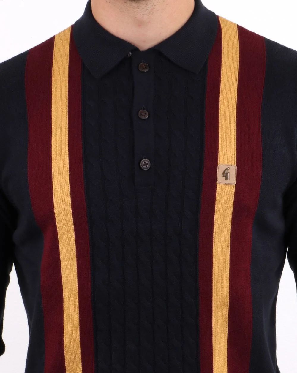 Gabicci Vintage Tram Polo Shirt Navy - Image 4