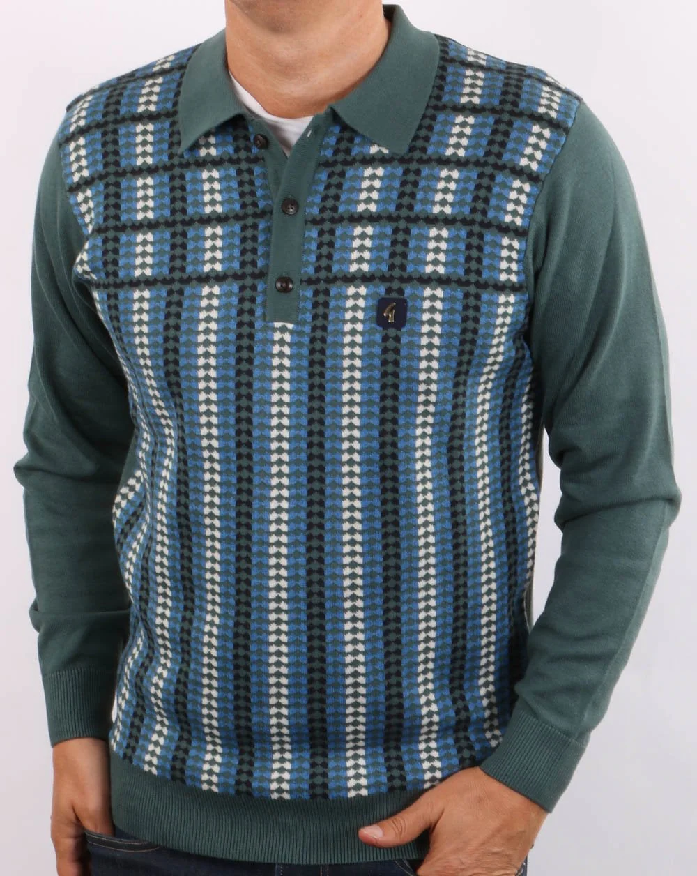 Gabicci Vintage Willis Polo Teal Green - Image 2