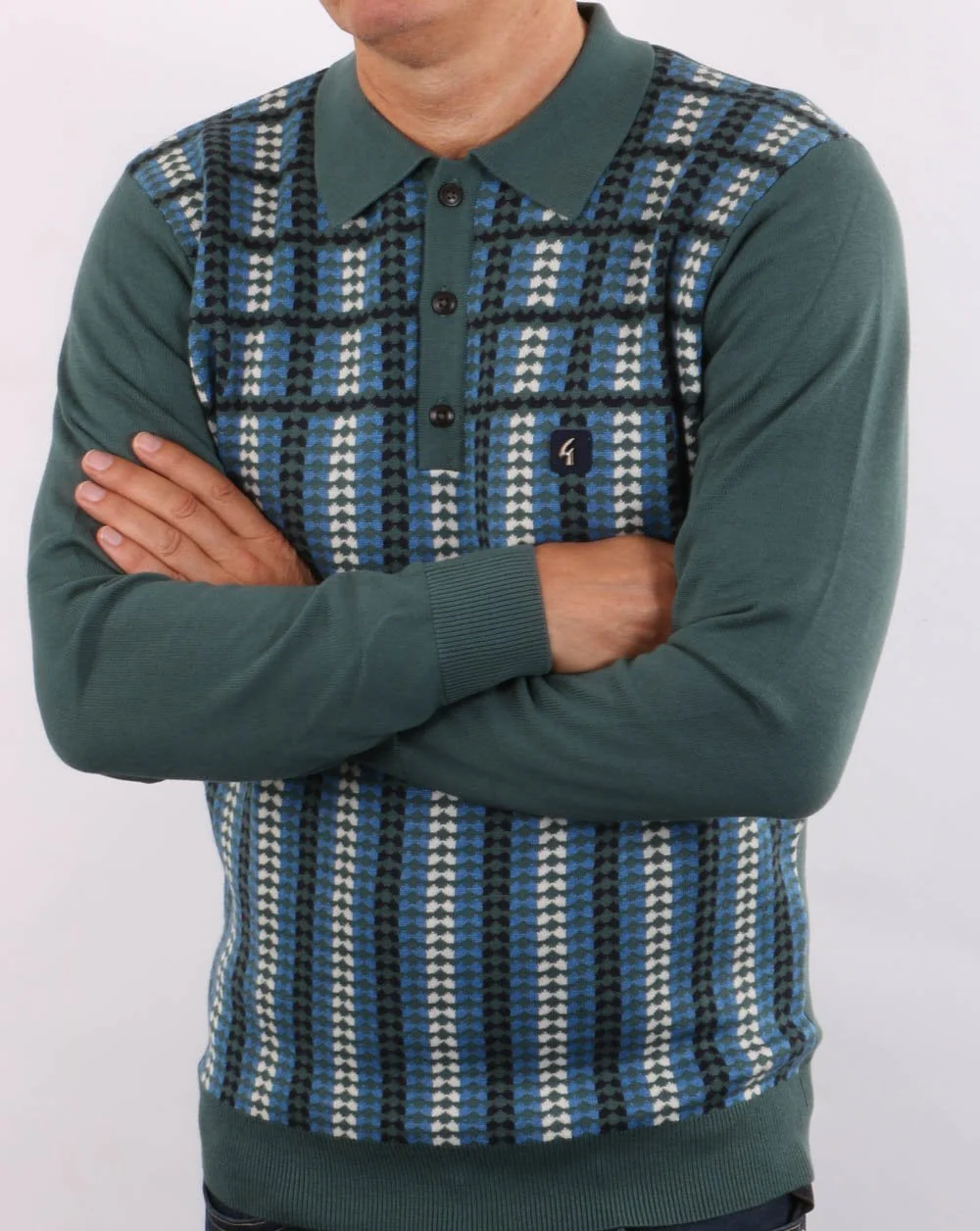 Gabicci Vintage Willis Polo Teal Green - Image 3