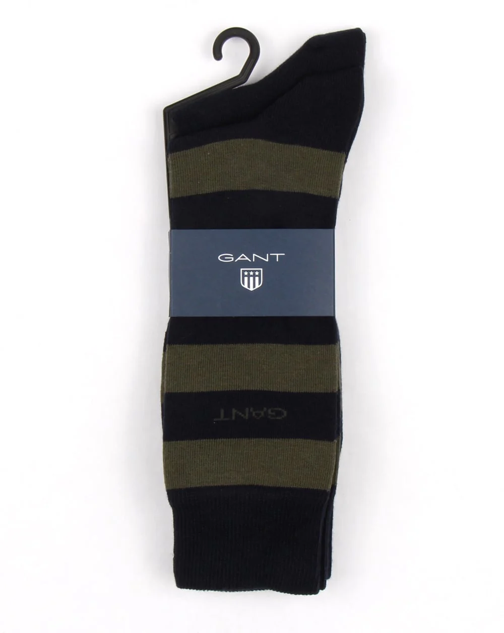 Gant 2 Pack Bar Stripe Socks Moss Green