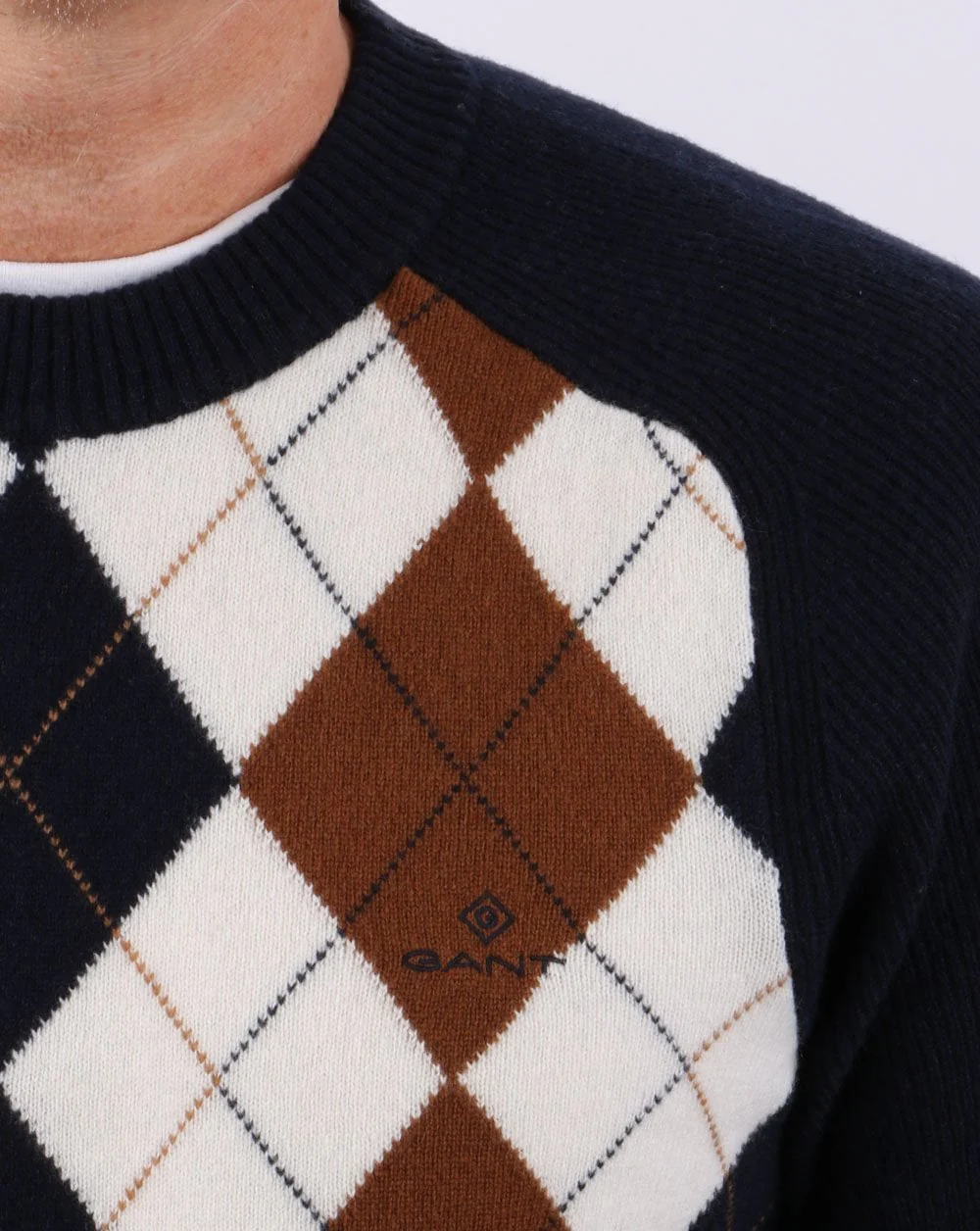Gant Argyle Crew Neck Navy - Image 2