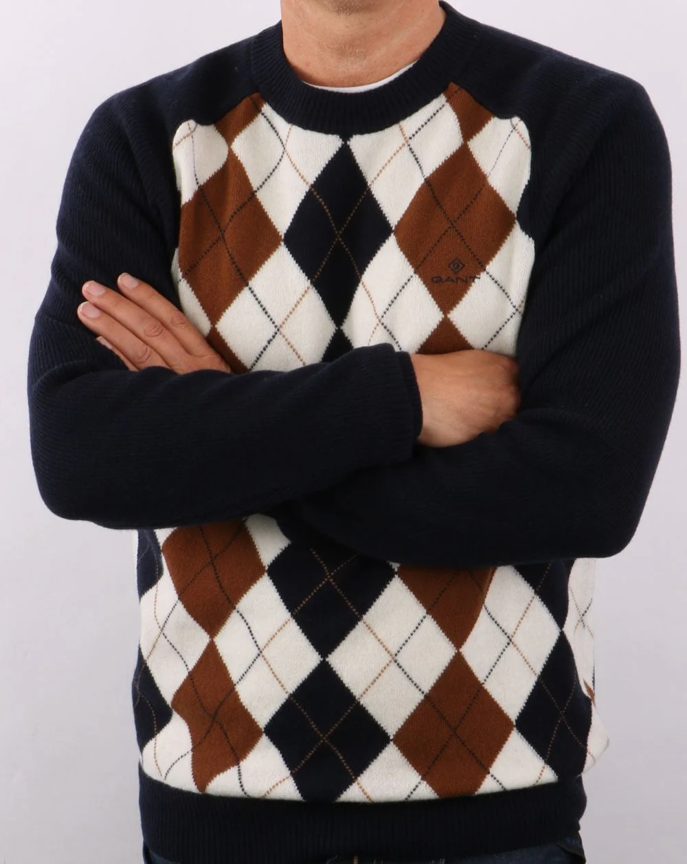 Gant Argyle Crew Neck Navy - Image 3