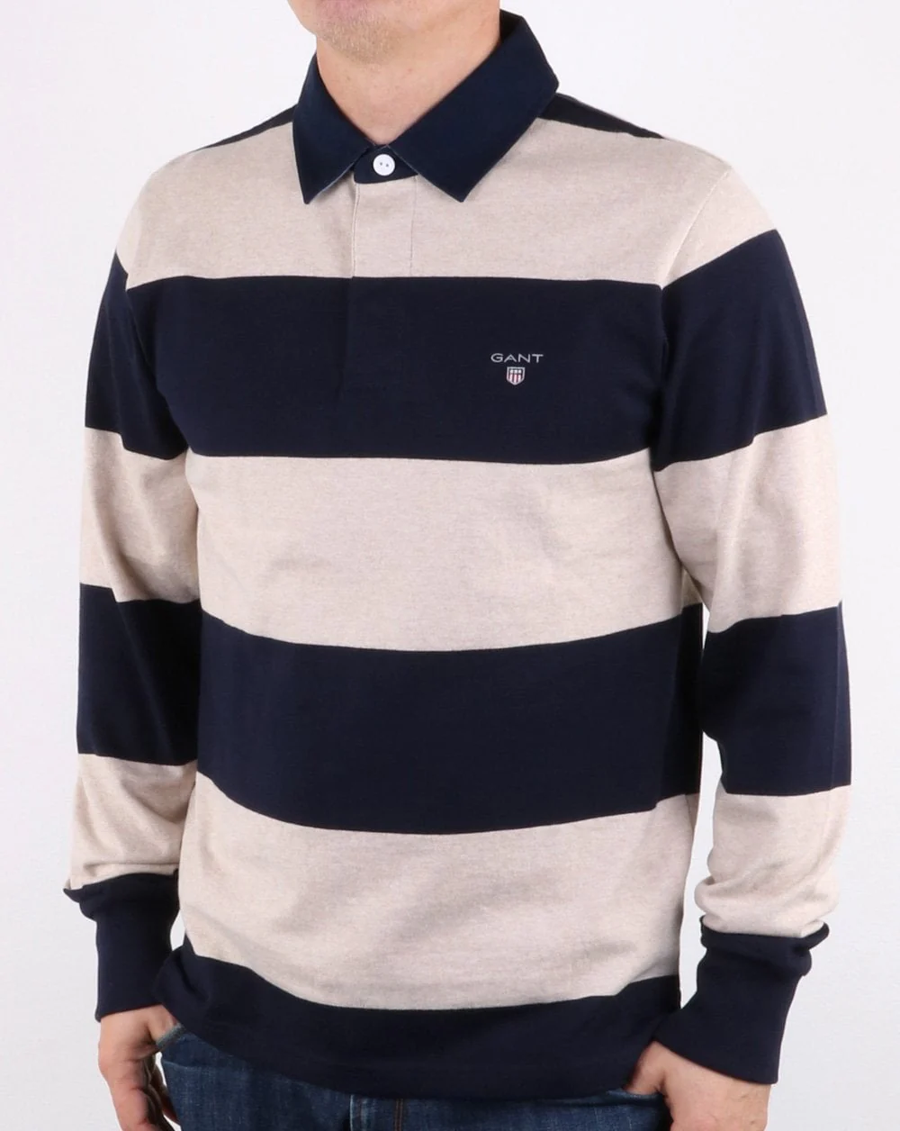 Gant Barstripe Heavy Rugger Rugby Seed Melange - Image 2