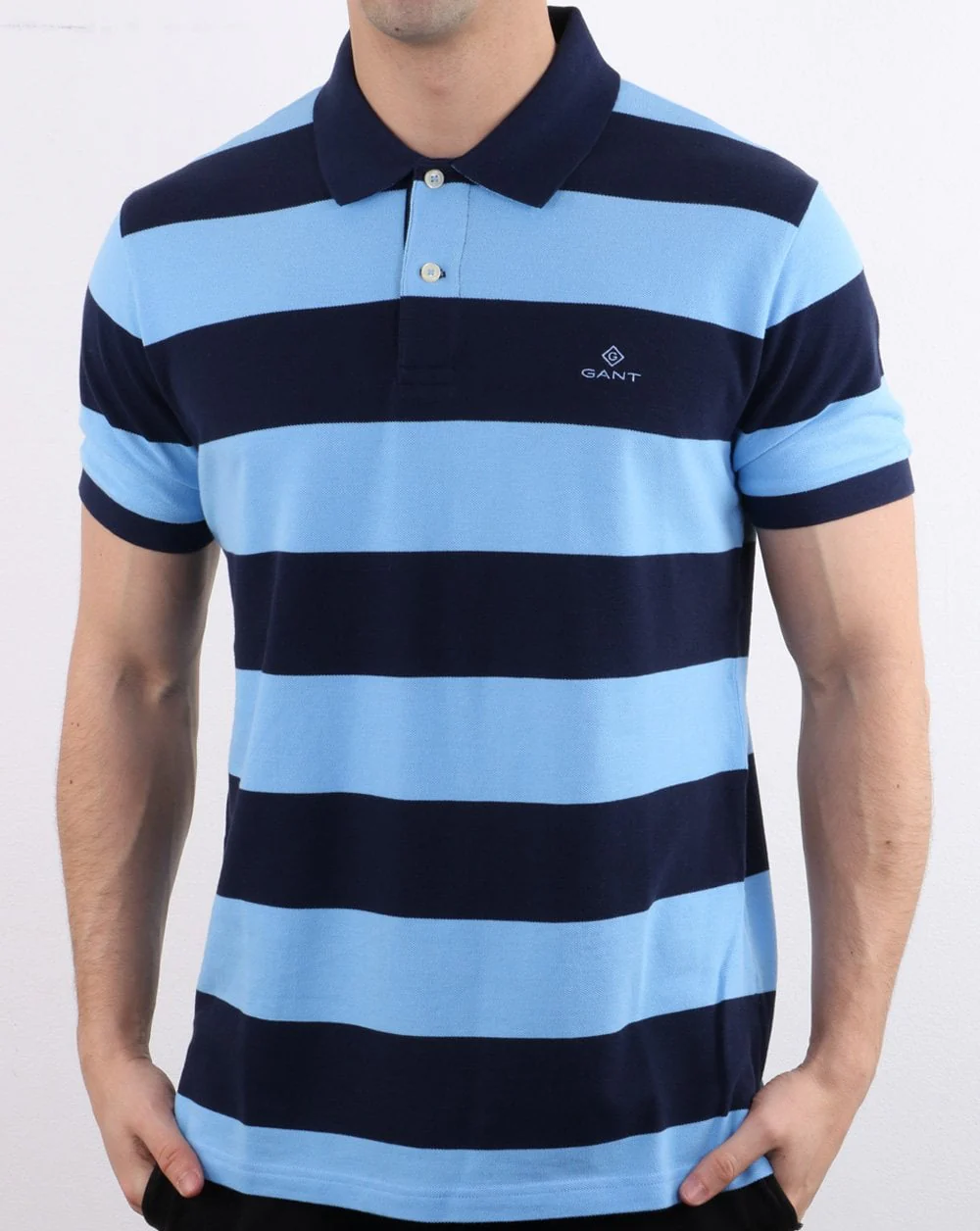 Gant Barstripe Pique Rugger Navy Blue